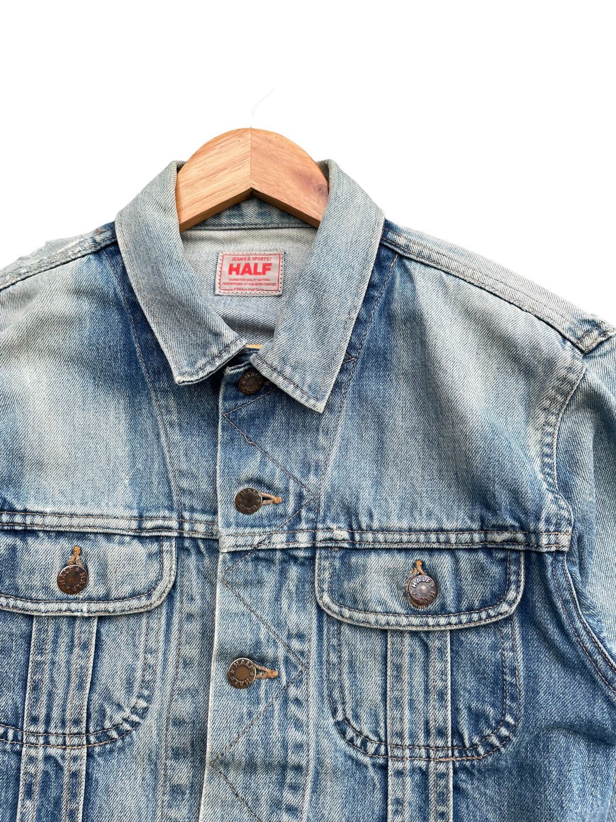 Japanese Brand Vintage Half Aging Faded Distressed Jacket Size US S / EU 44-46 / 1 - 6 Thumbnail