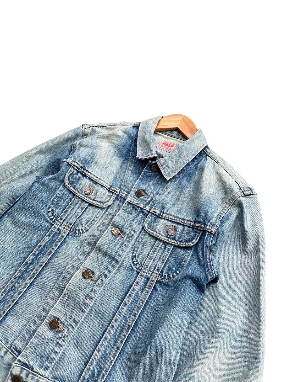 Japanese Brand Vintage Half Aging Faded Distressed Jacket Size US S / EU 44-46 / 1 - 4 Thumbnail