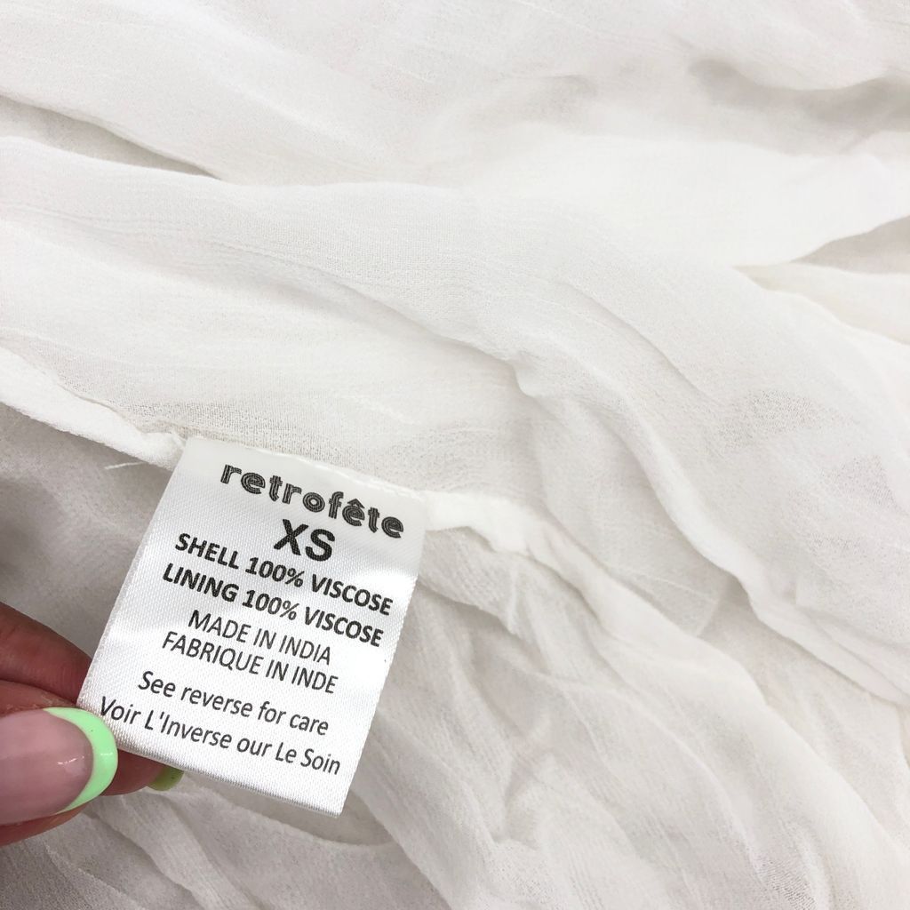 Retrofete RETROFETE CHLOE EMBELLISHED SILK CHIFFON DRESS WHITE XS Size XS / US 0-2 / IT 36-38 - 10 Thumbnail