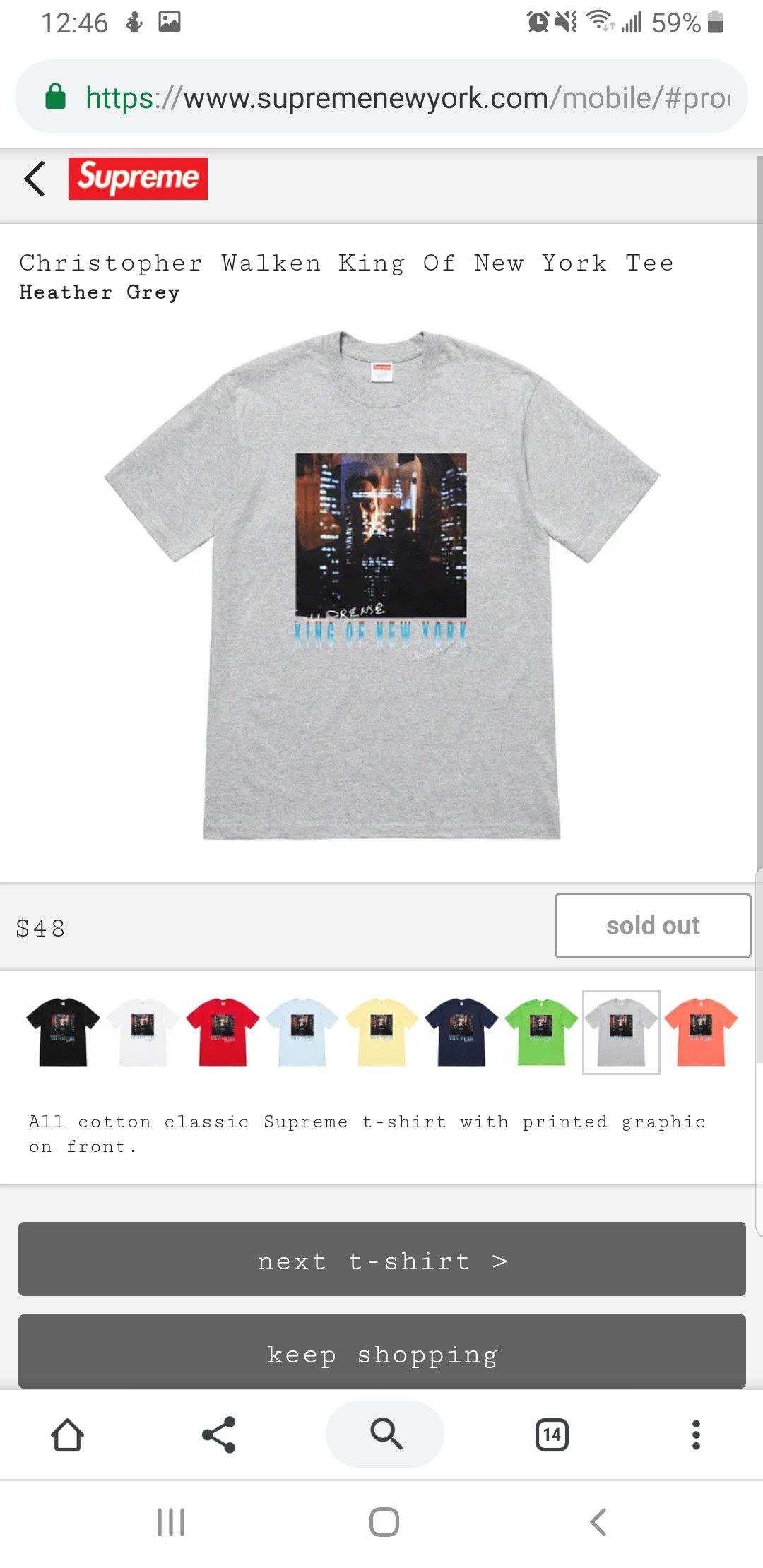 Christopher Walken kings of new York grey