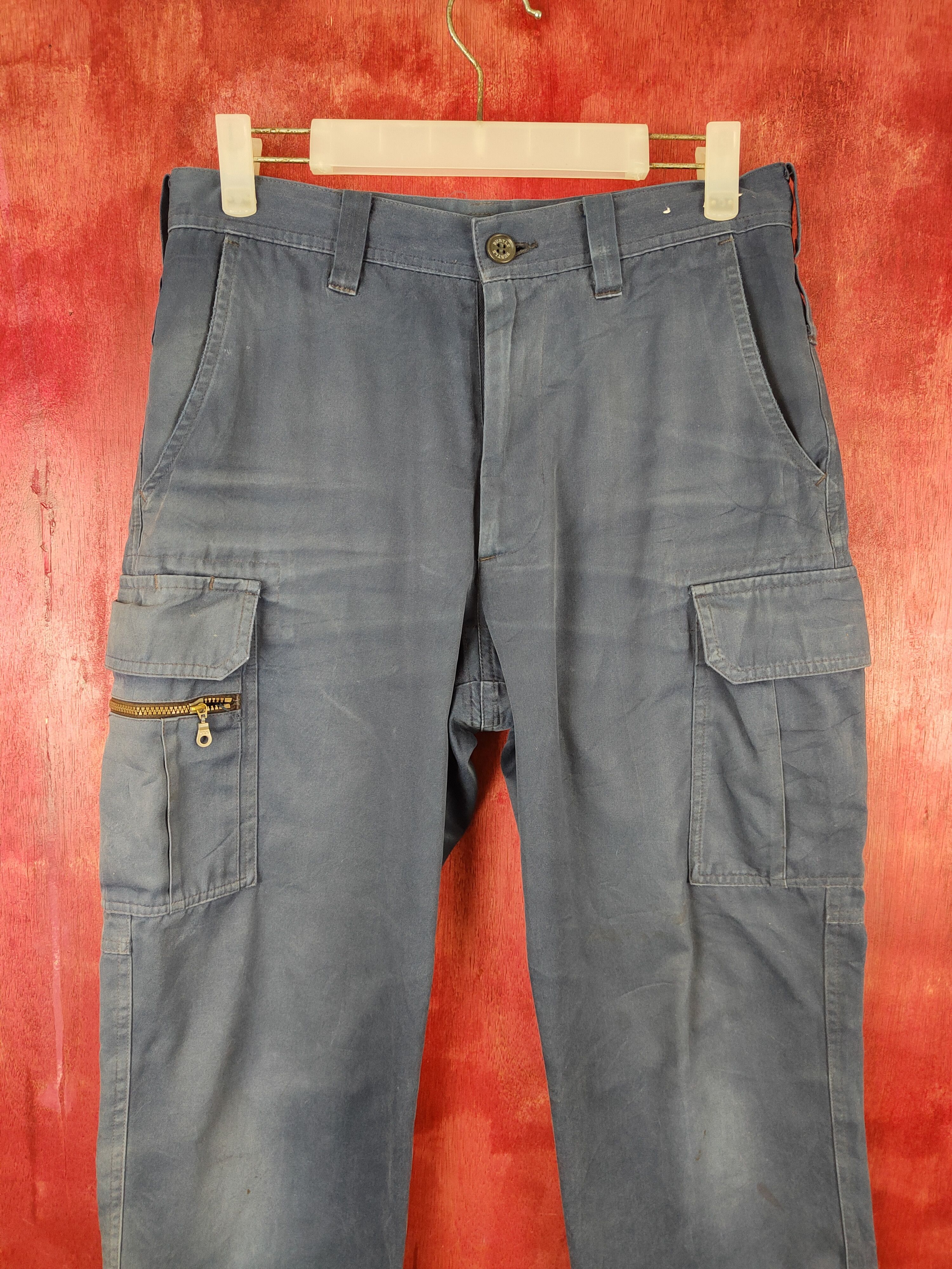 Japanese Brand × Vintage Burtle Dark Blue Multi Pocket Tactical Cargo Pants #S634 Size US 30 / EU 46 - 2 Thumbnail