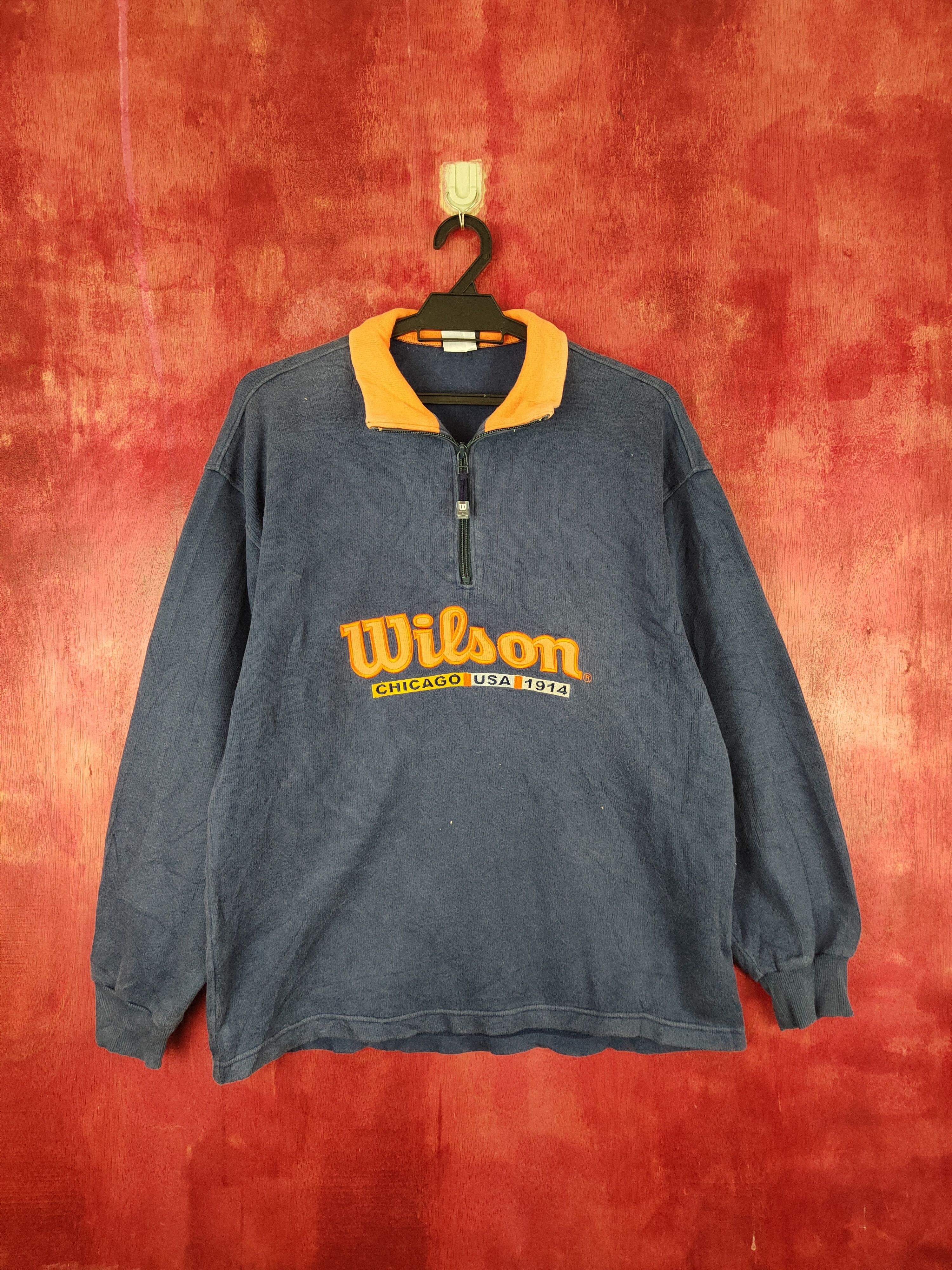 Wilson Wilson vintage sweatshirt Dark Blue Long Sleeve #S641 Size US L / EU 52-54 / 3 - 1 Thumbnail