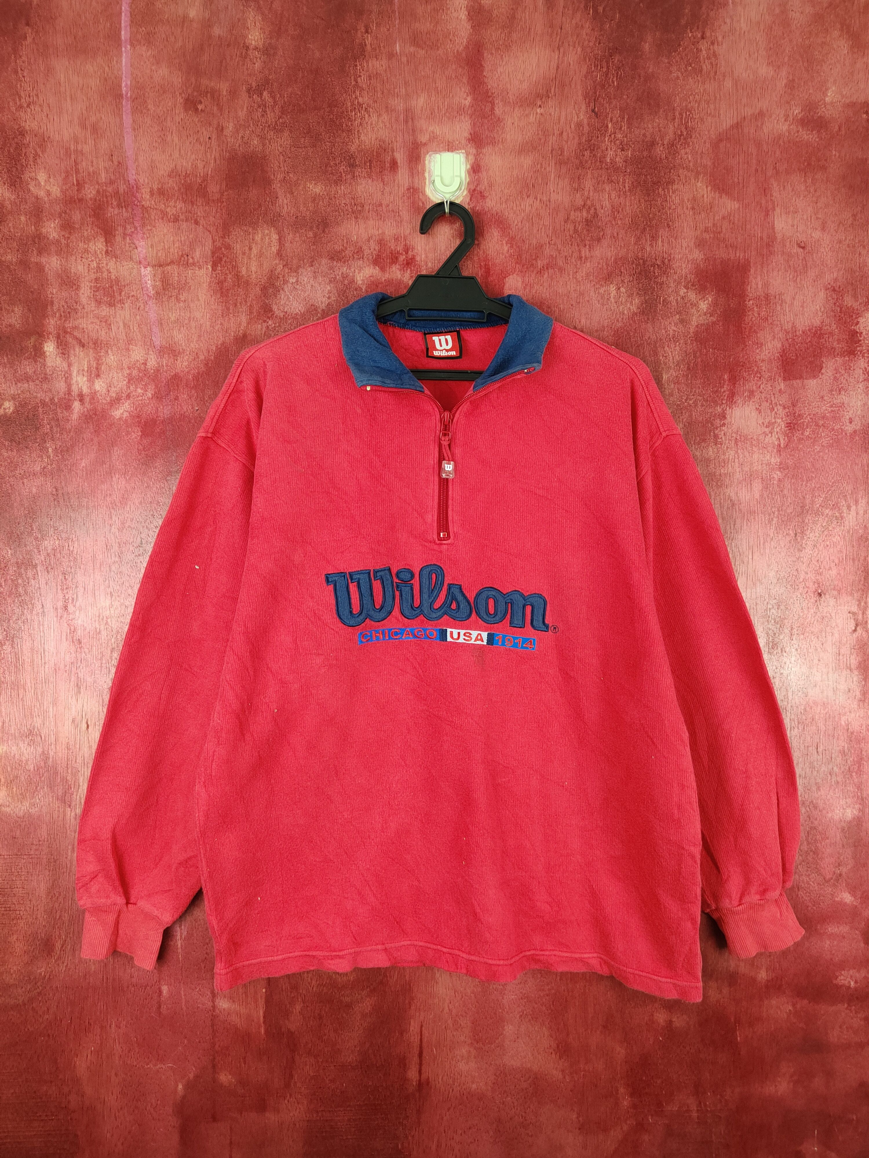 Wilson Wilson vintage sweatshirt Red Long Sleeve #S640 Size US L / EU 52-54 / 3 - 1 Thumbnail