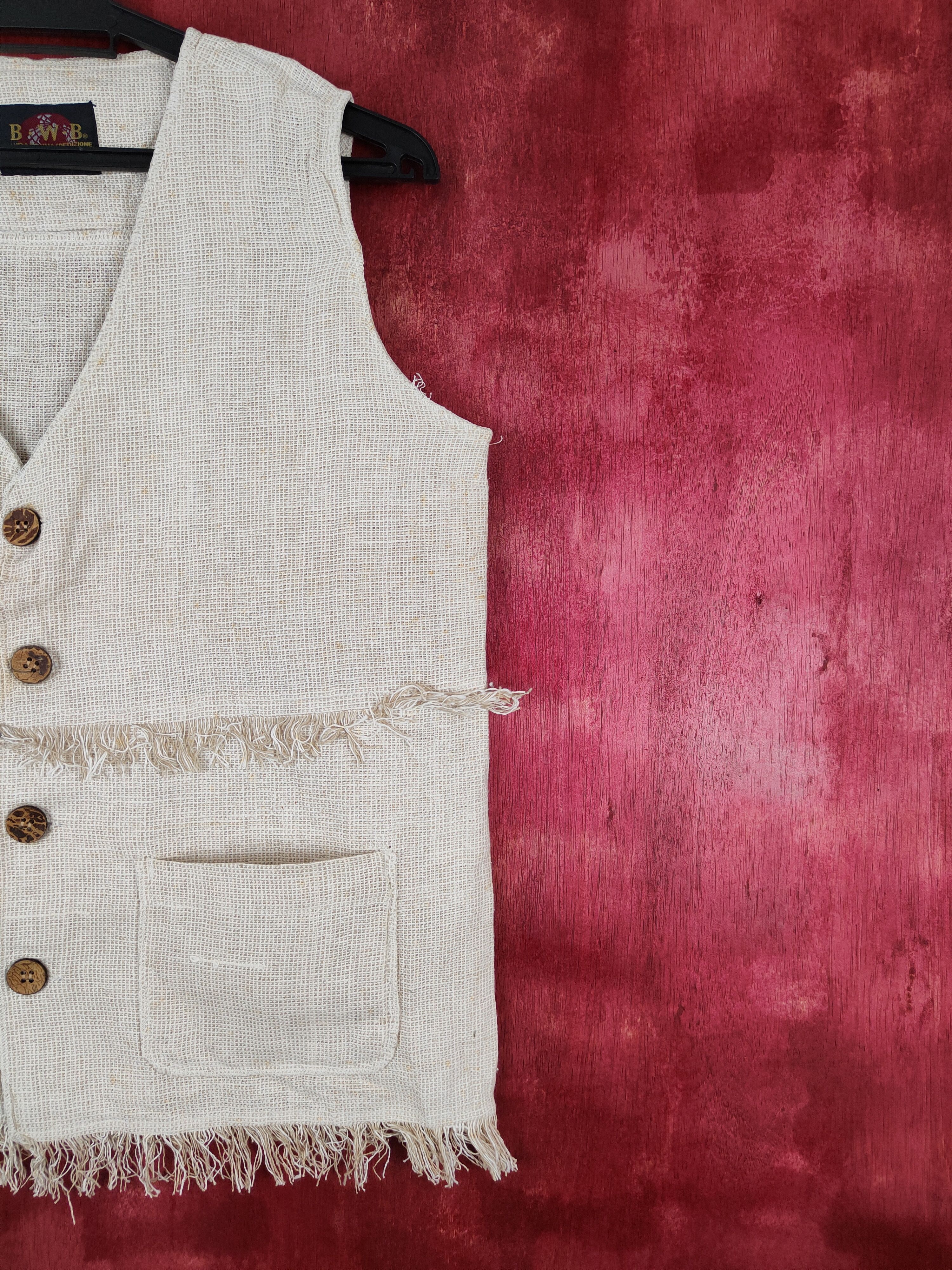Japanese Brand × Vintage B.W.B Beige fur vintage knitwear Vest #S643 Size M / US 6-8 / IT 42-44 - 5 Thumbnail