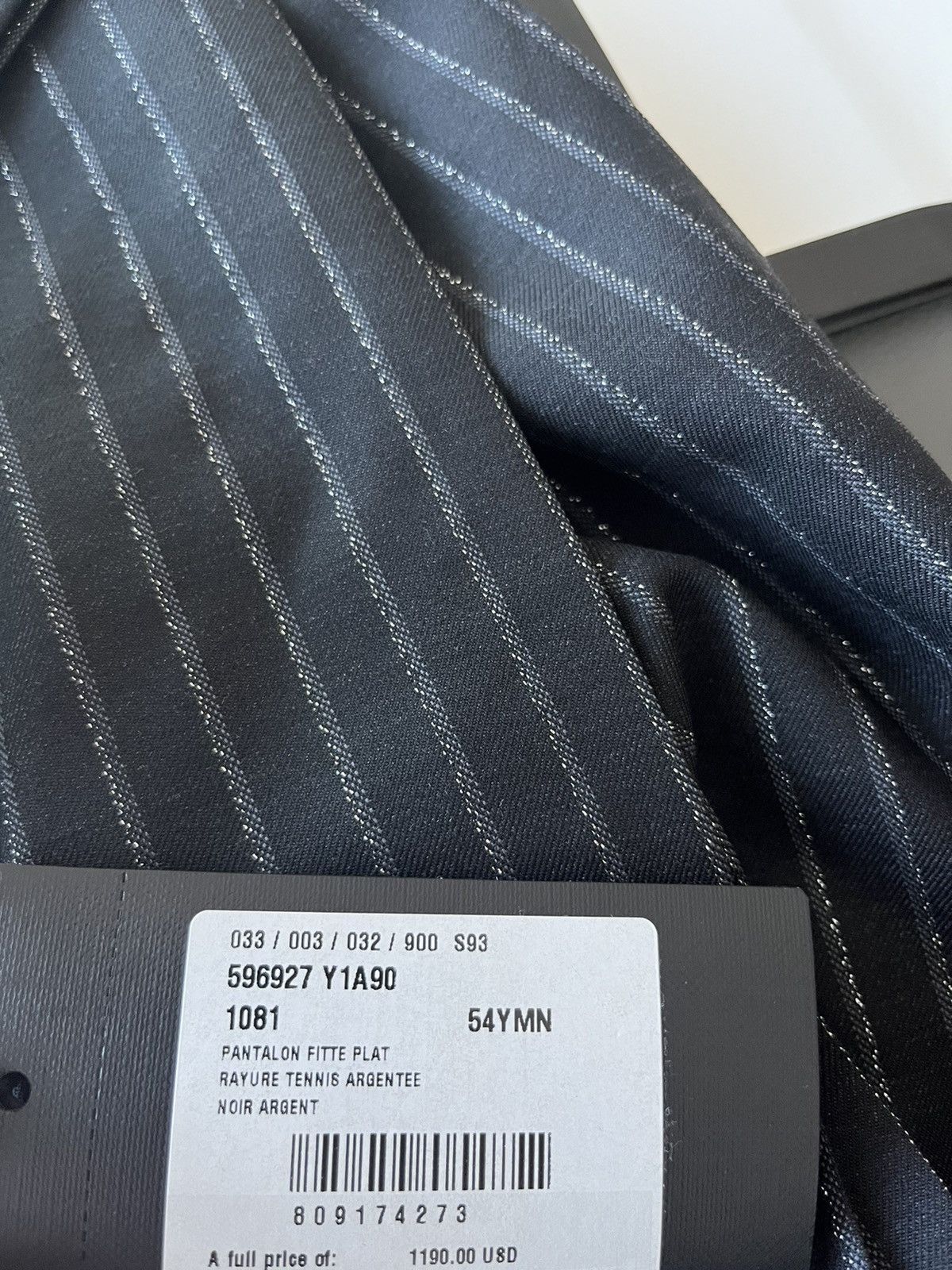 Hedi Slimane × Saint Laurent Paris × Yves Saint Laurent Super Runway $1,350 Value Striped Silk and Wool Pant New Size US 35 - 2 Thumbnail