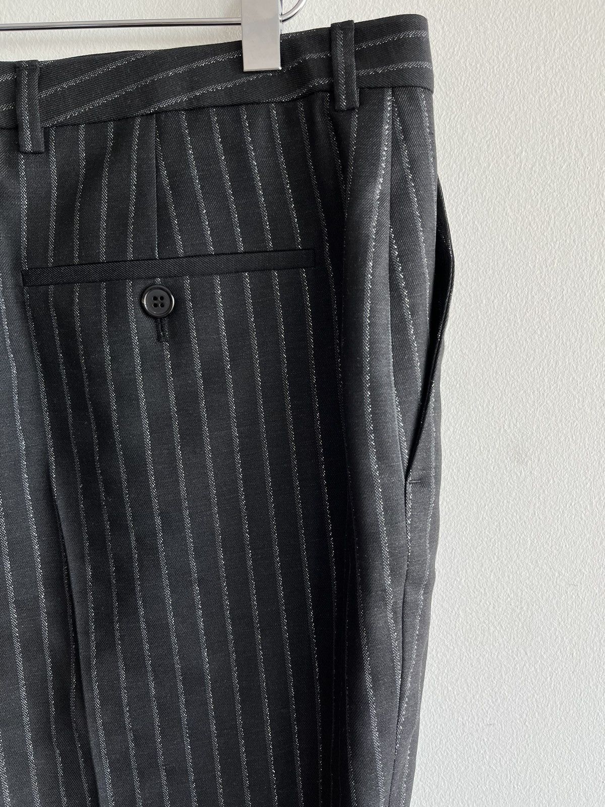 Hedi Slimane × Saint Laurent Paris × Yves Saint Laurent Super Runway $1,350 Value Striped Silk and Wool Pant New Size US 35 - 22 Thumbnail