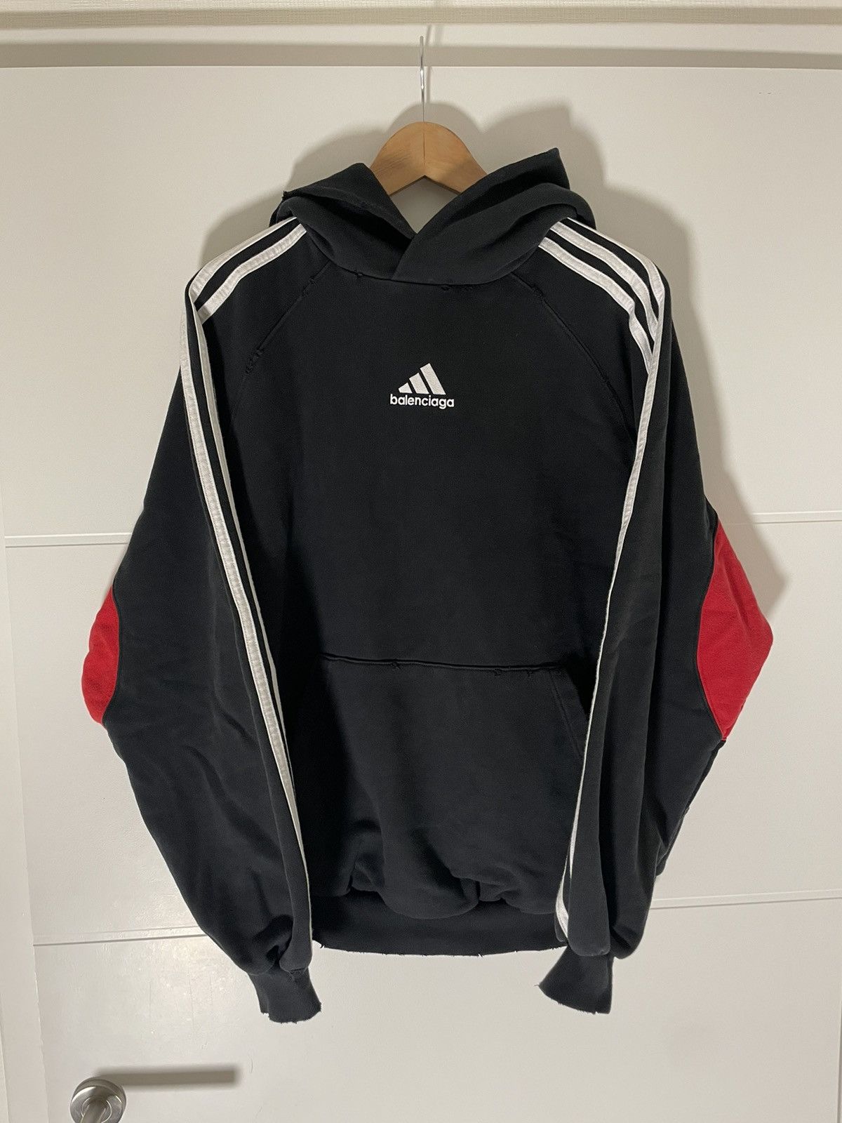 Adidas × Balenciaga Balenciaga Adidas Small fit hoodie Black red