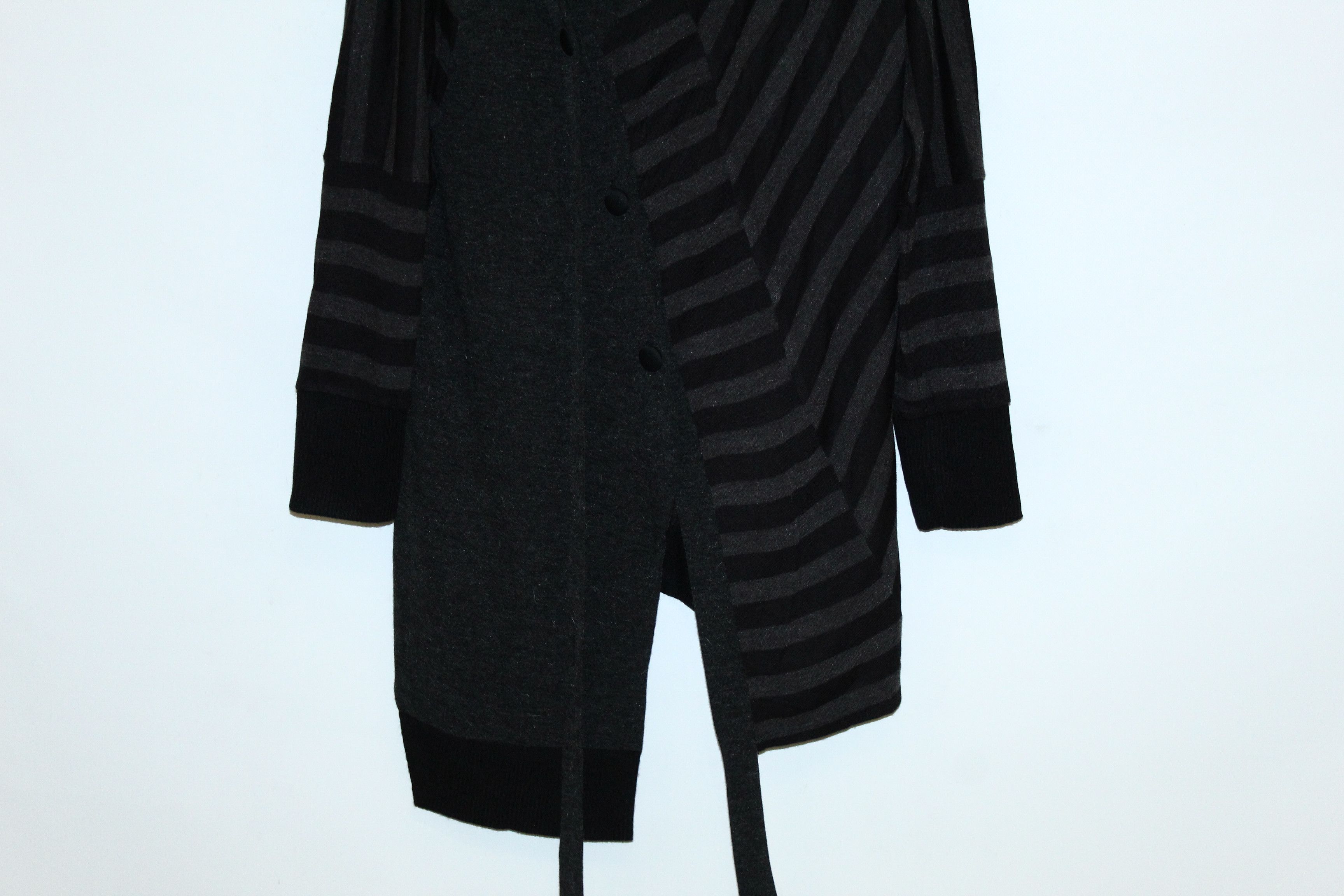Japanese Brand BNX by Avista Inc Striped Knitted Asymmetrical Cardigan Size L / US 10 / IT 46 - 4 Thumbnail