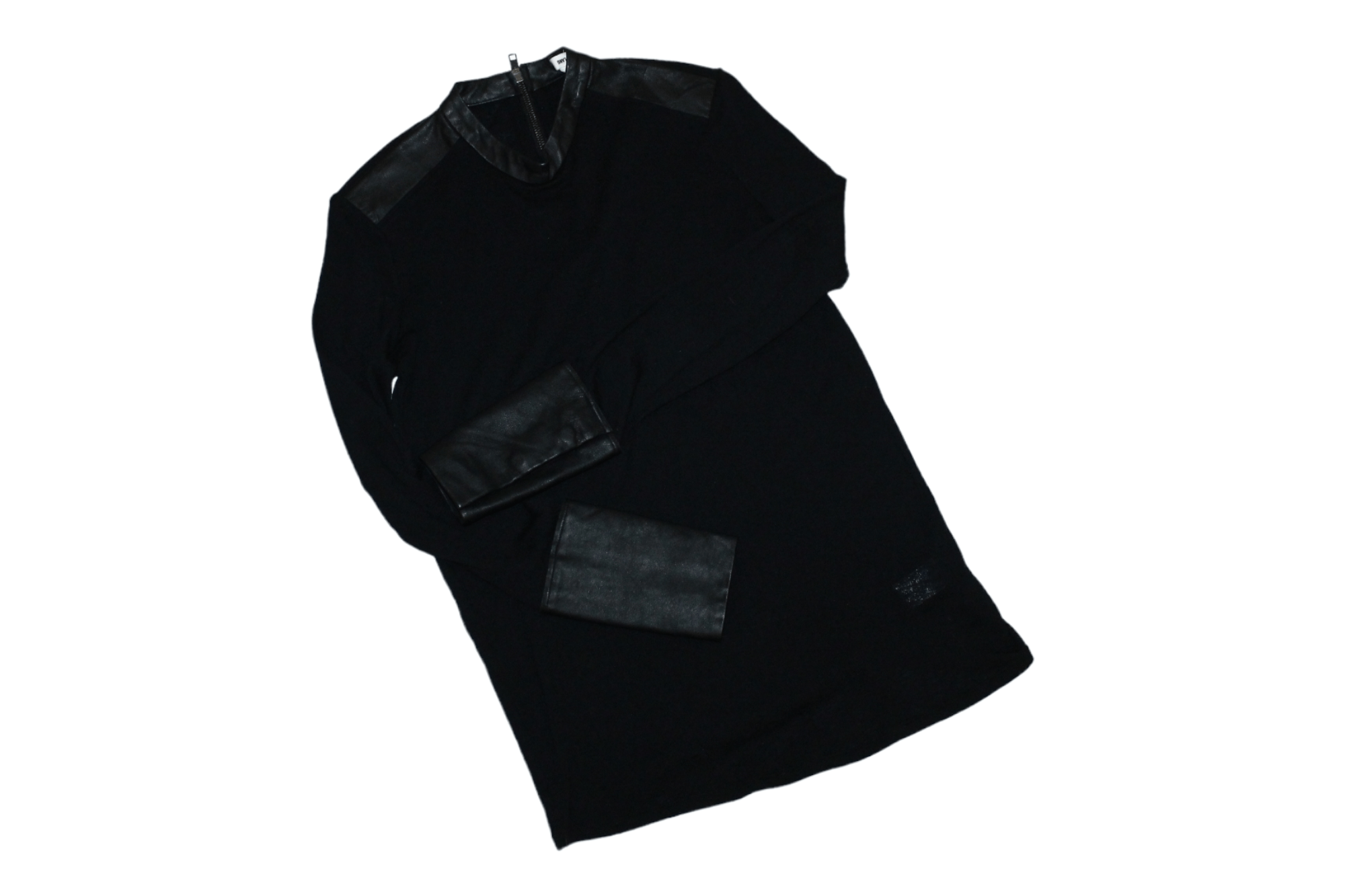 Helmut Lang Helmut Lang "Angora Cozy" Sweater Mute Black Leather Trim Size XS / US 0-2 / IT 36-38 - 2 Thumbnail