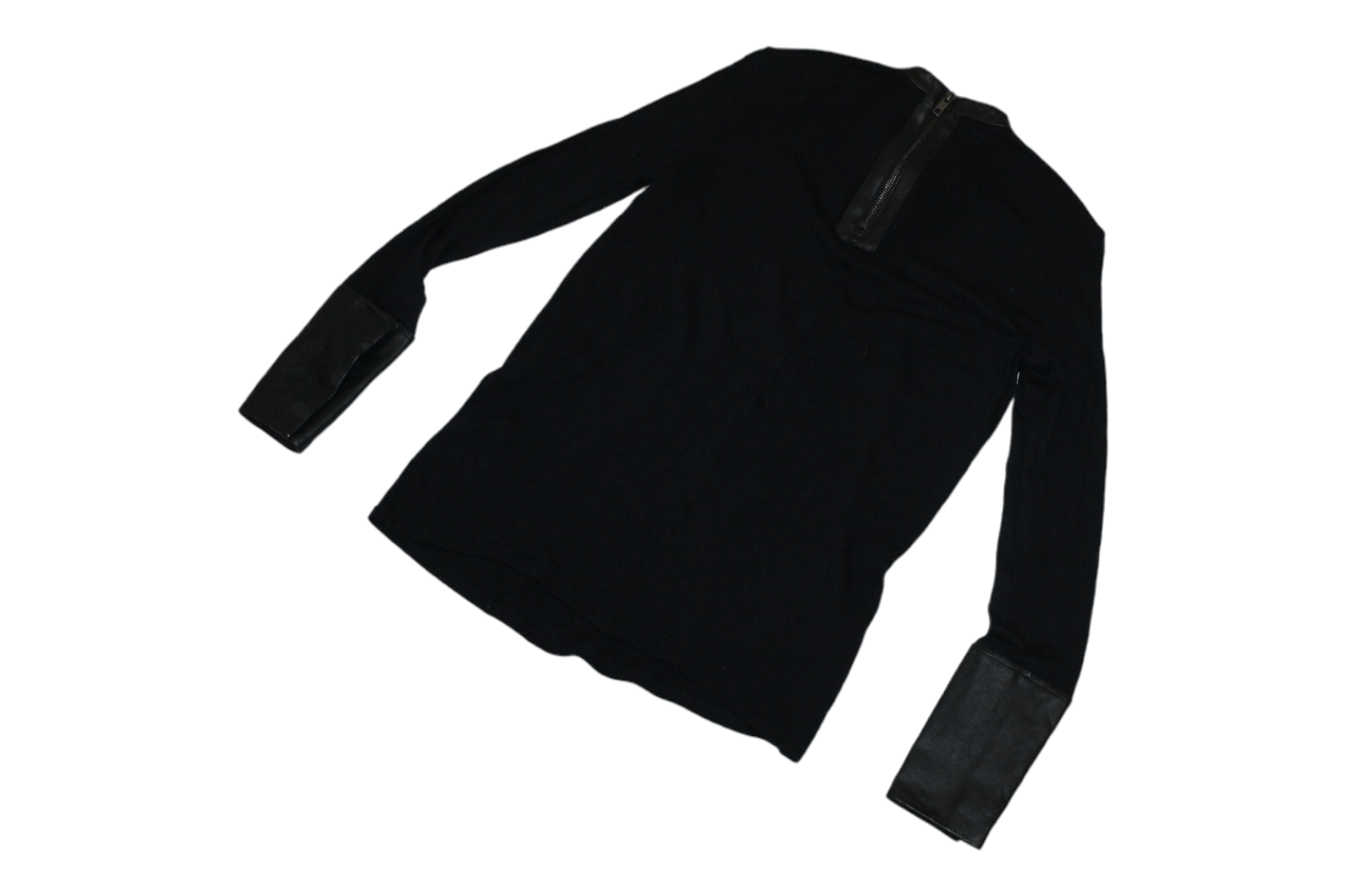 Helmut Lang Helmut Lang "Angora Cozy" Sweater Mute Black Leather Trim Size XS / US 0-2 / IT 36-38 - 4 Thumbnail