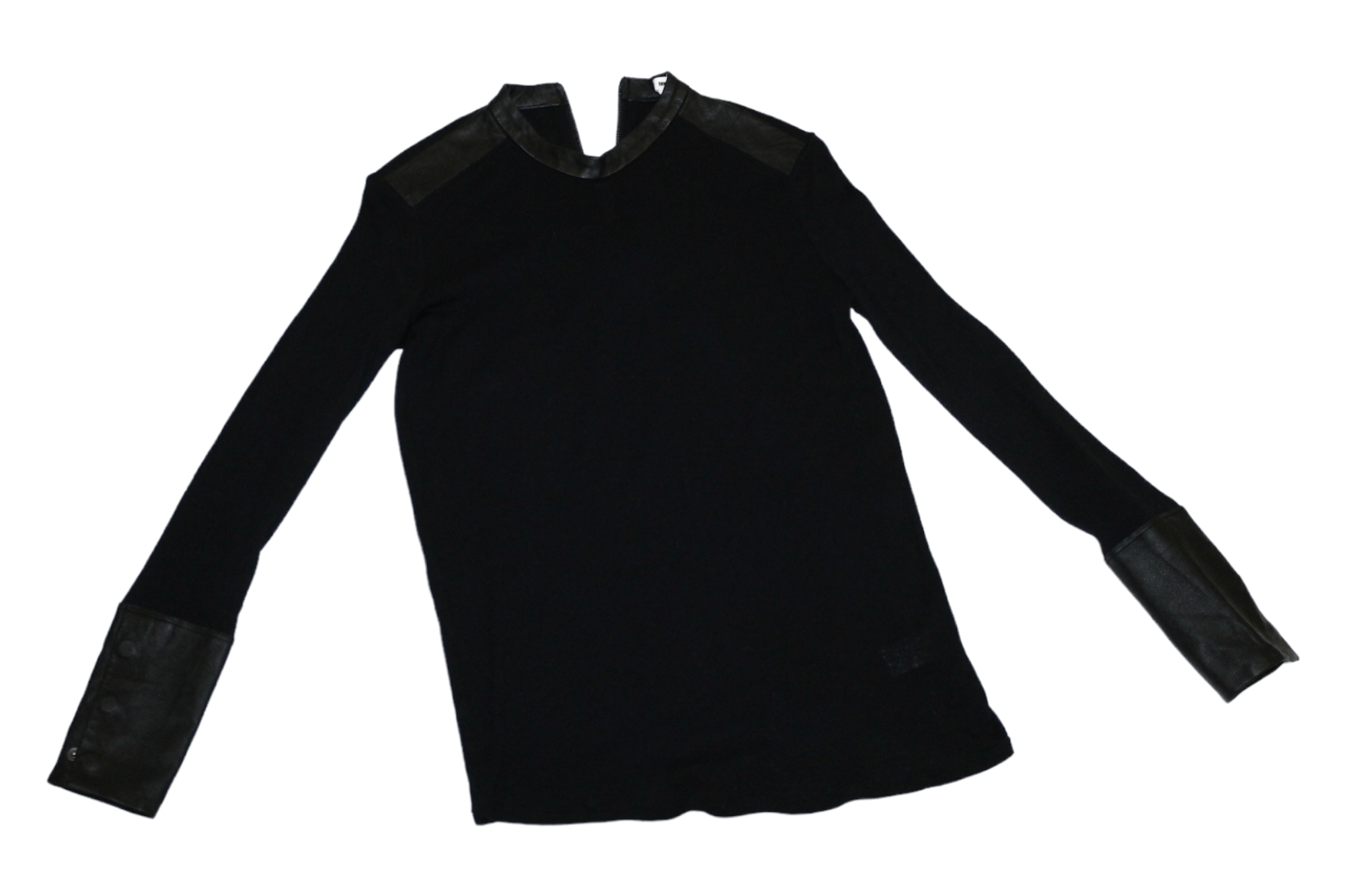 Helmut Lang Helmut Lang "Angora Cozy" Sweater Mute Black Leather Trim Size XS / US 0-2 / IT 36-38 - 8 Thumbnail