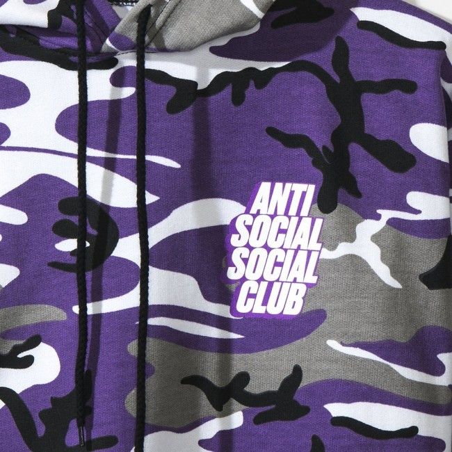 DS White ASSC Blocked Logo Options Purple Camo Hoodie MagOC