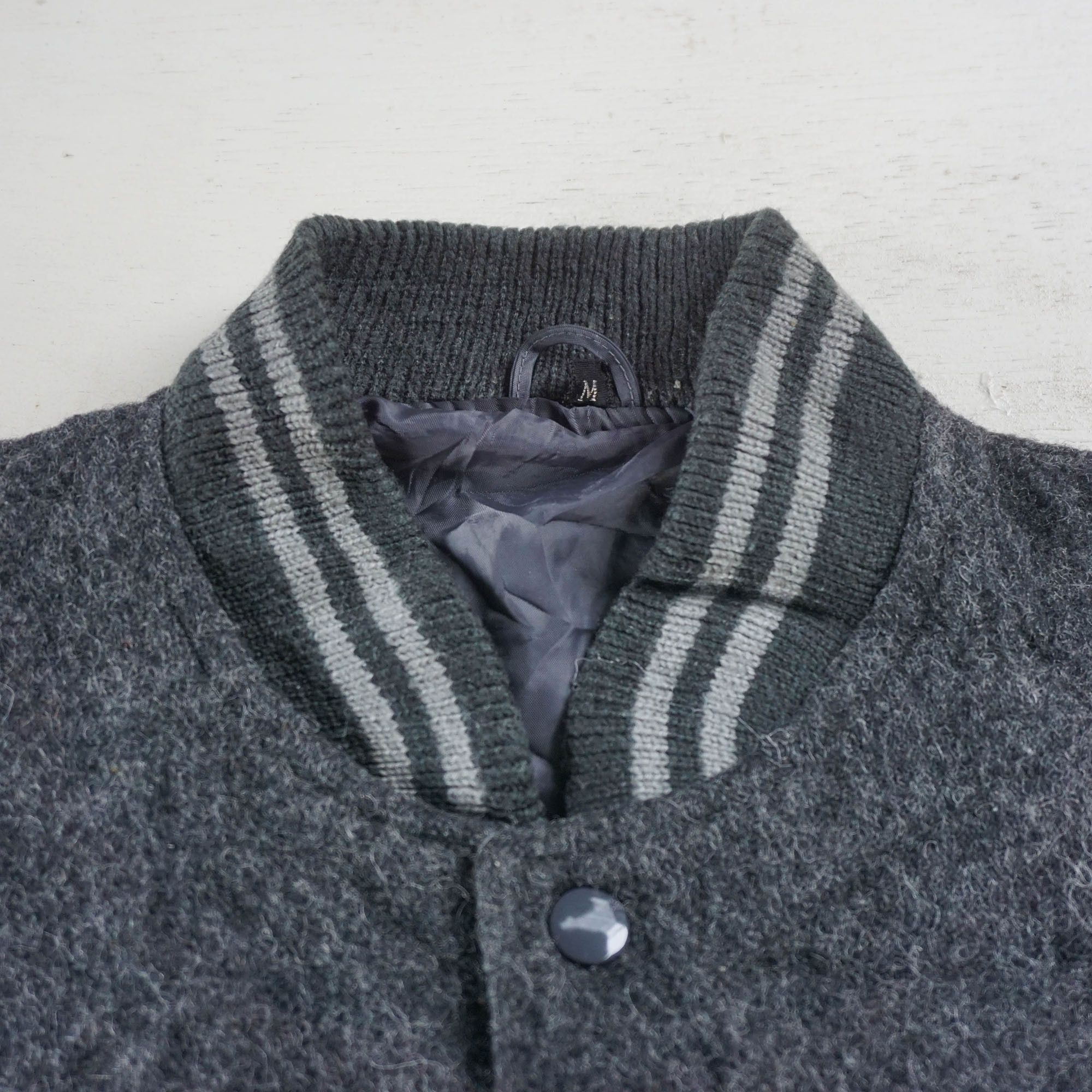 Japanese Brand Dark & Light Grey Varsity Jacket Size US M / EU 48-50 / 2 - 3 Thumbnail