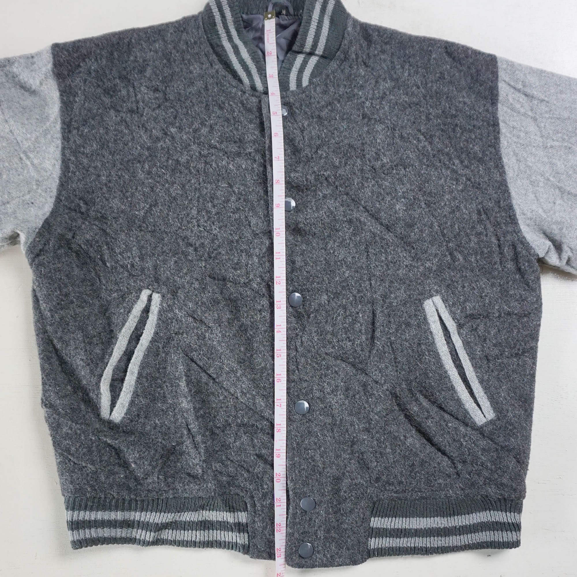 Japanese Brand Dark & Light Grey Varsity Jacket Size US M / EU 48-50 / 2 - 9 Thumbnail