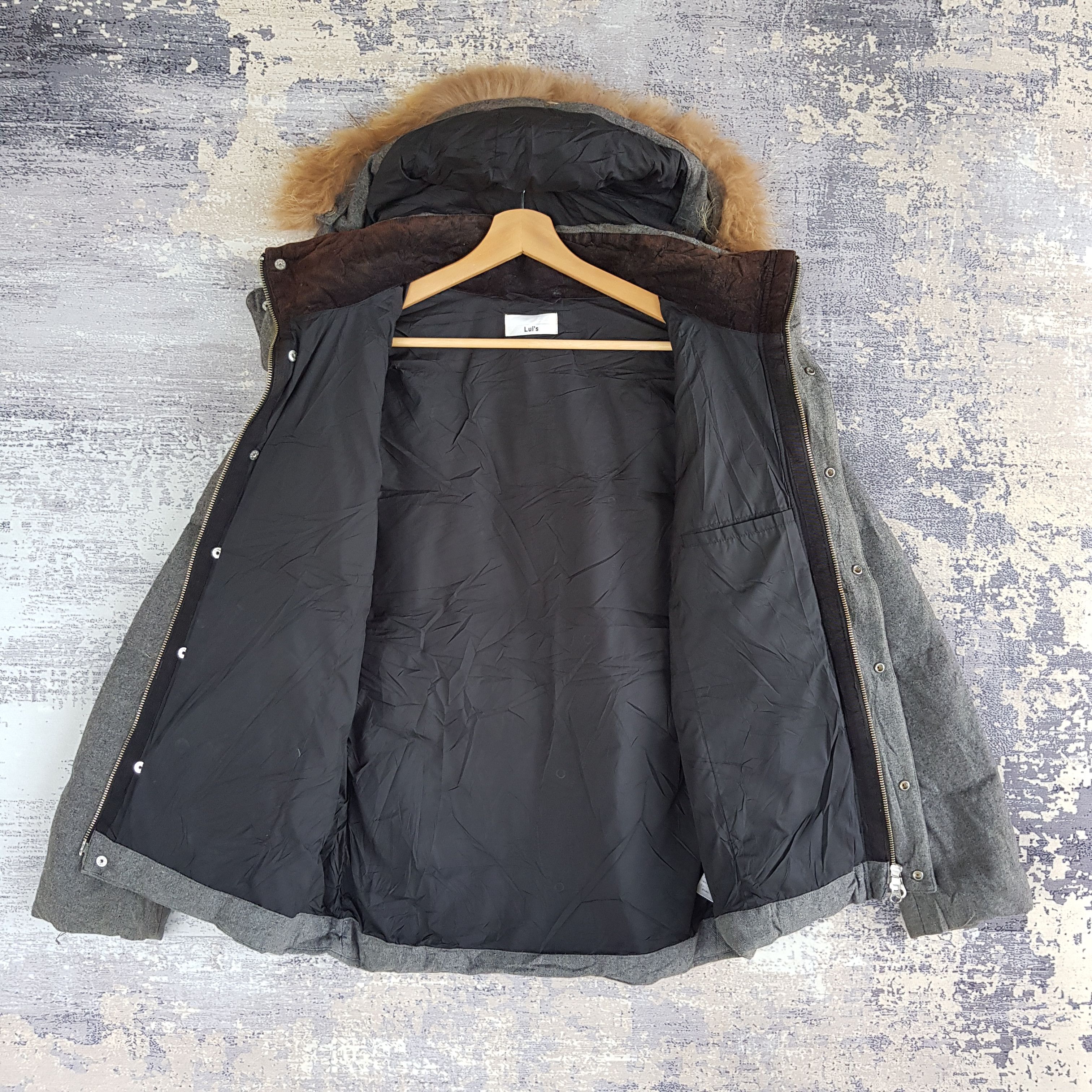 If Six Was Nine × Japanese Brand × Vintage Vintage Lui's Puffer Hoodie Shearling Parka Mod Wool Jacket Size US M / EU 48-50 / 2 - 4 Thumbnail