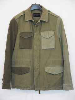 AllSaints Fassett Camouflage Shirt, Khaki Green, XS