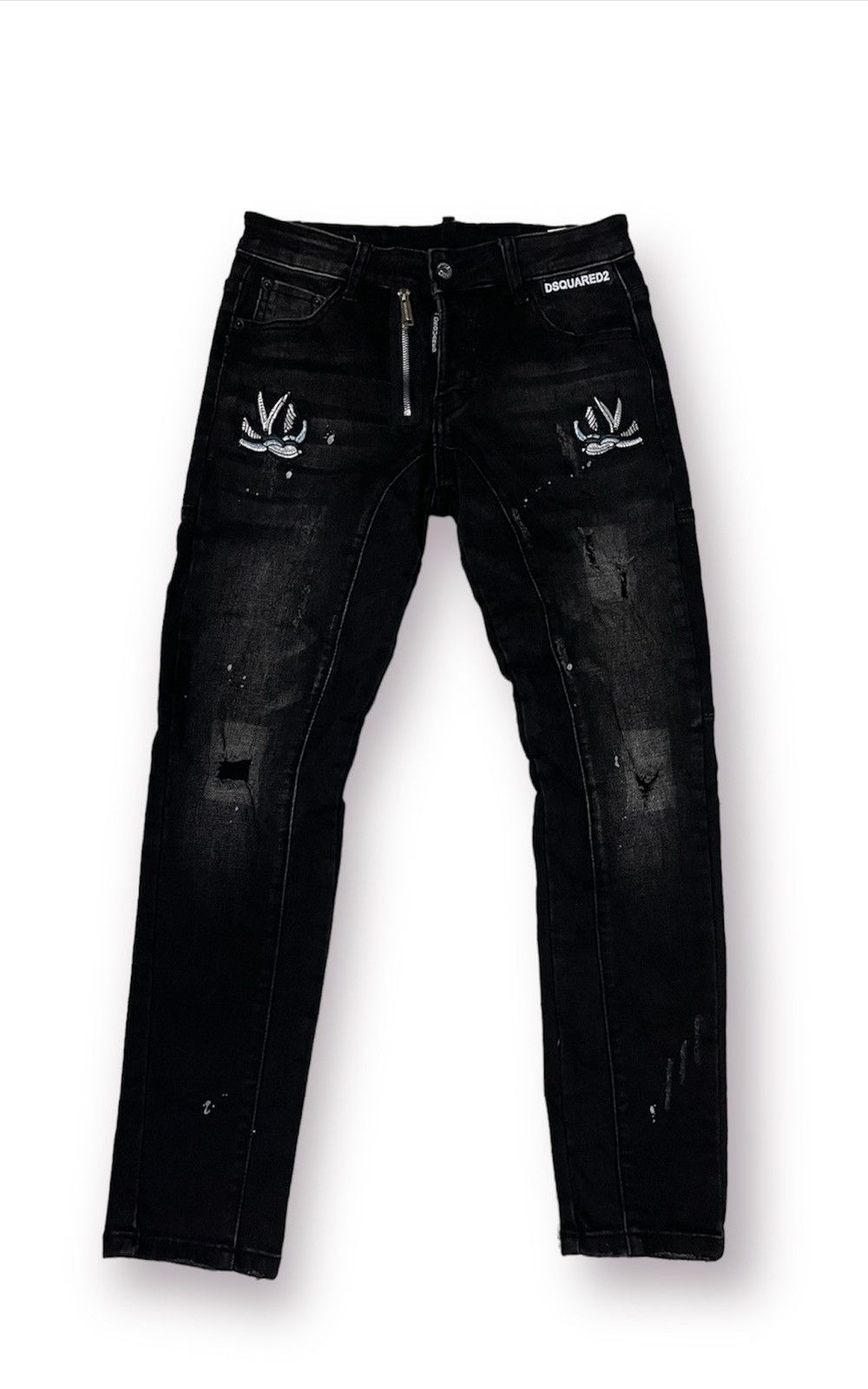Dsquared2 × Le Grande Bleu (L.G.B.) Dsquared2 Distressed Patches Black Denim Size US 30 / EU 46 - 1 Thumbnail