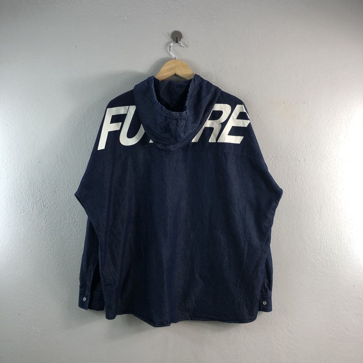 Browny Vintage Light Denim Coach Hoddie Button Style Jacket