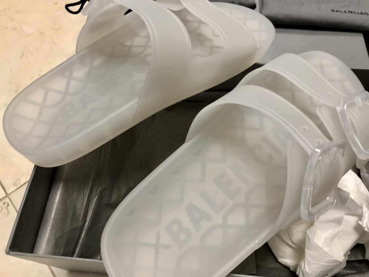 Balenciaga Mallorca Transparent Dual-Buckle Slide Sandals Size US 7 / EU 40 - 5 Thumbnail