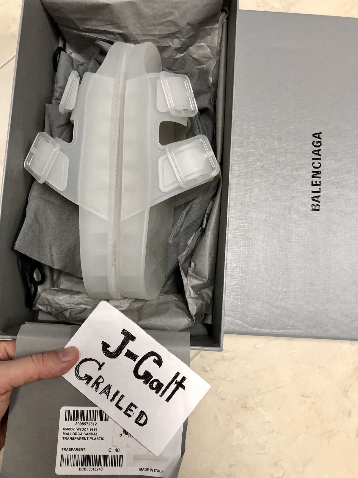 Balenciaga Mallorca Transparent Dual-Buckle Slide Sandals Size US 7 / EU 40 - 3 Thumbnail