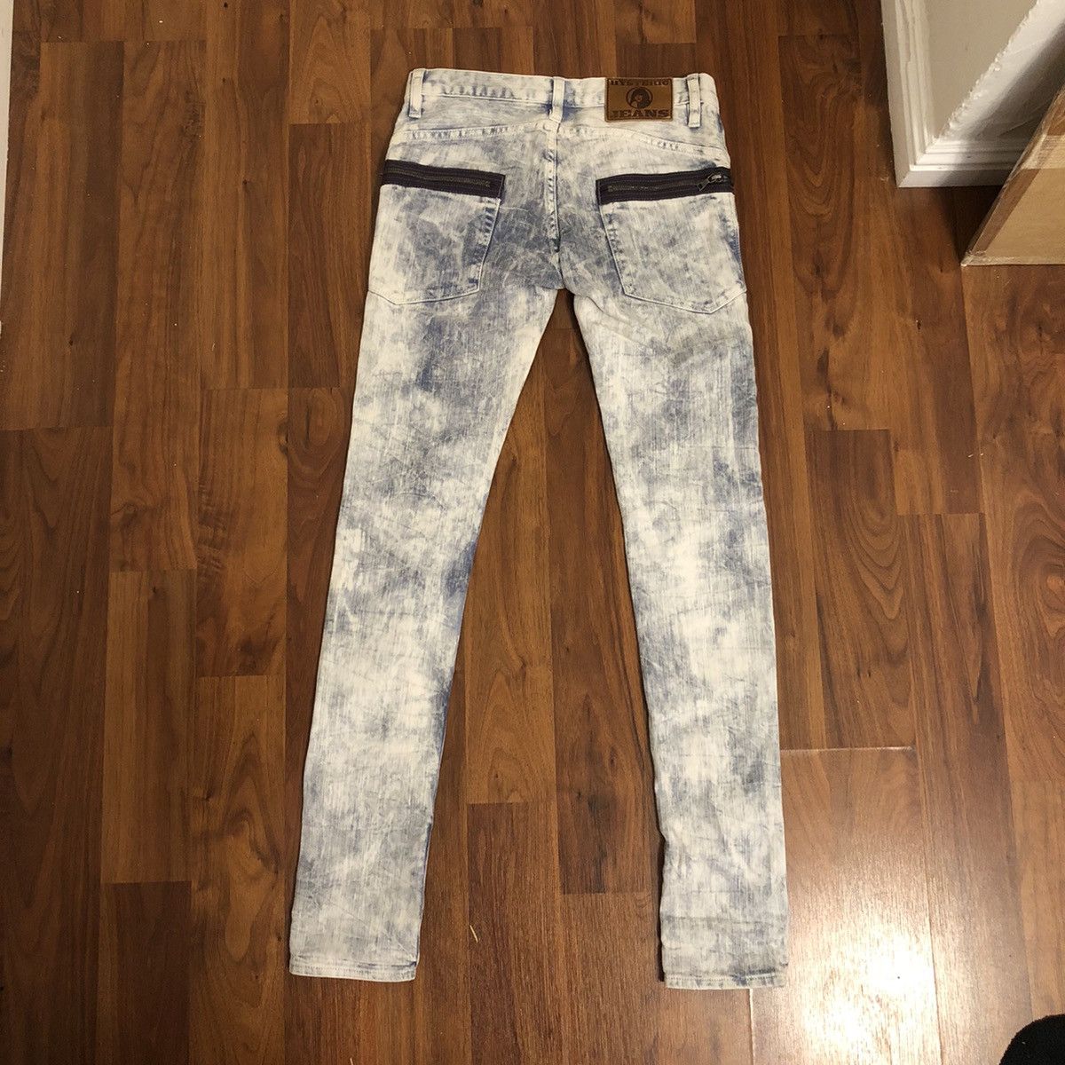 Hysteric Glamour Y2K low rise acid wash zip pocket skinny jeans Size 28" / US 6 / IT 42 - 2 Thumbnail