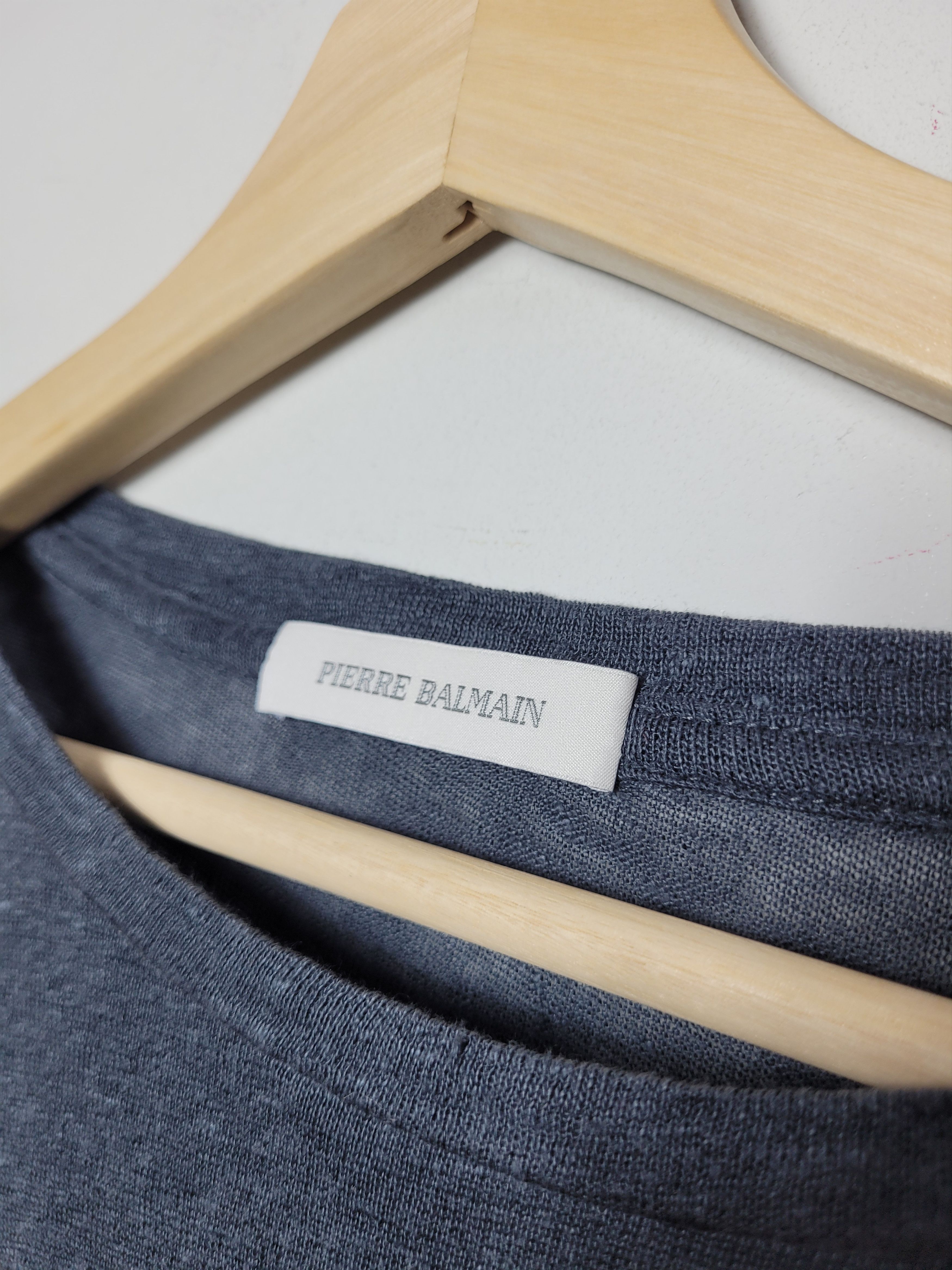 Balmain × Pierre Balmain Pierre BALMAIN 100% linen t-shirt Size US XL / EU 56 / 4 - 6 Thumbnail
