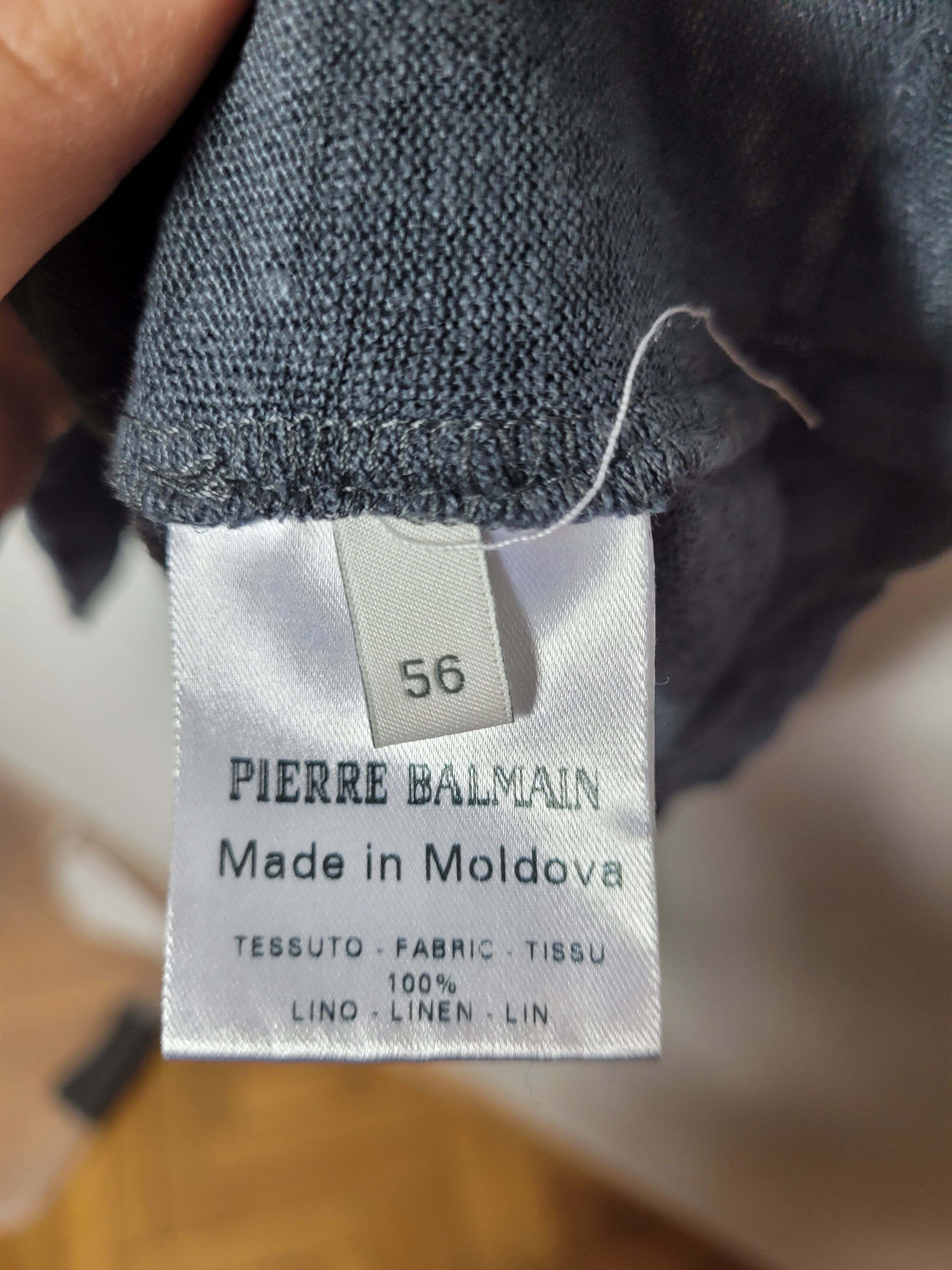 Balmain × Pierre Balmain Pierre BALMAIN 100% linen t-shirt Size US XL / EU 56 / 4 - 7 Thumbnail