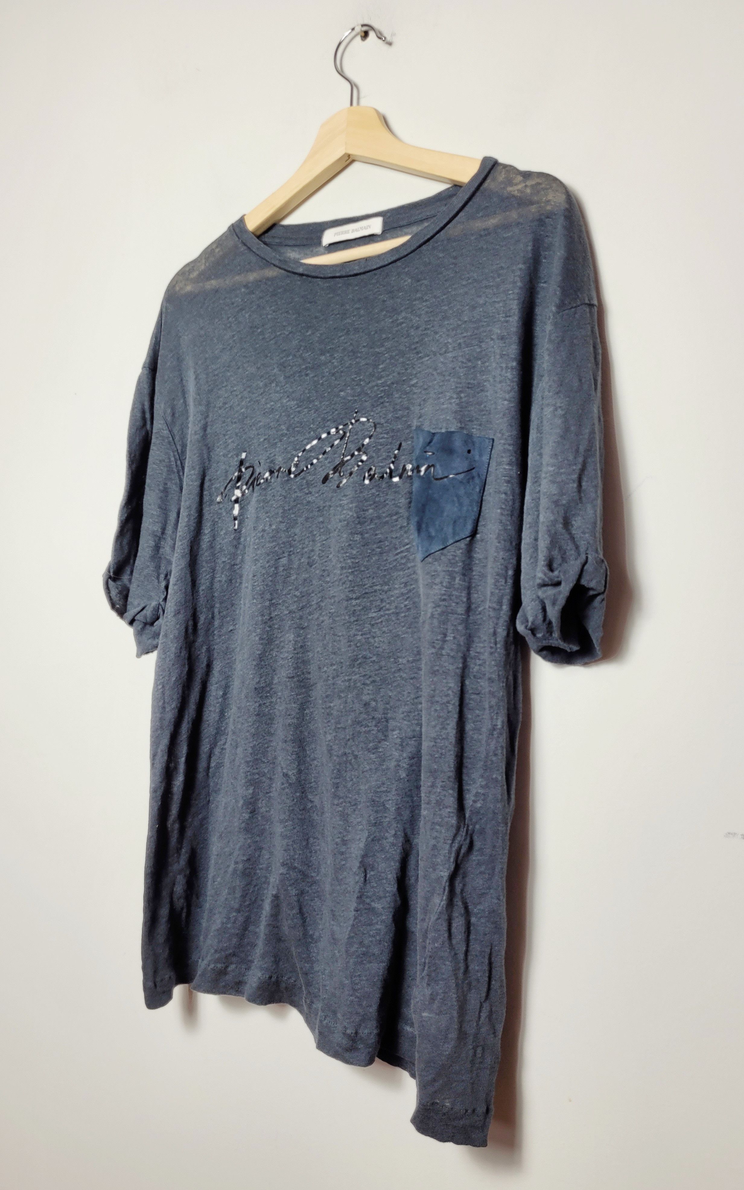 Balmain × Pierre Balmain Pierre BALMAIN 100% linen t-shirt Size US XL / EU 56 / 4 - 2 Thumbnail