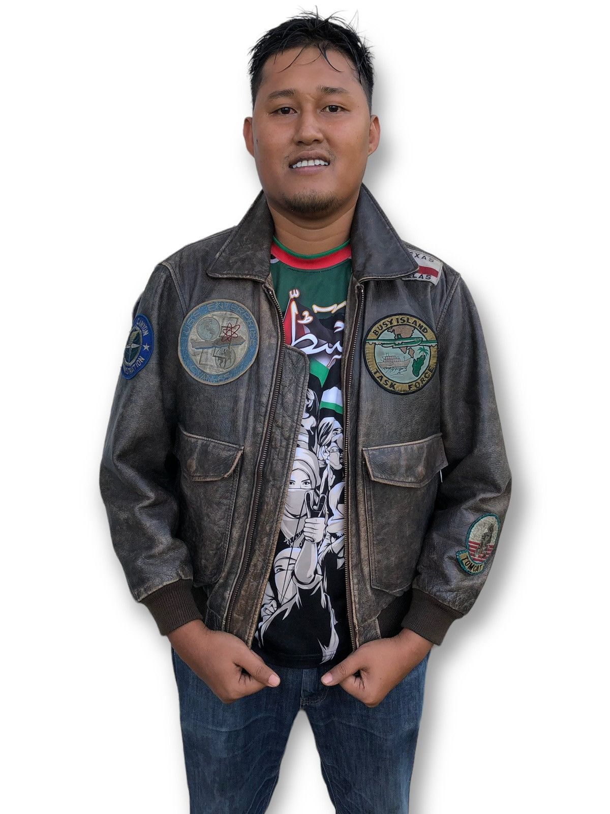 Vintage US Air Force Tom Cruise TopGun Bomber Leather Jacket