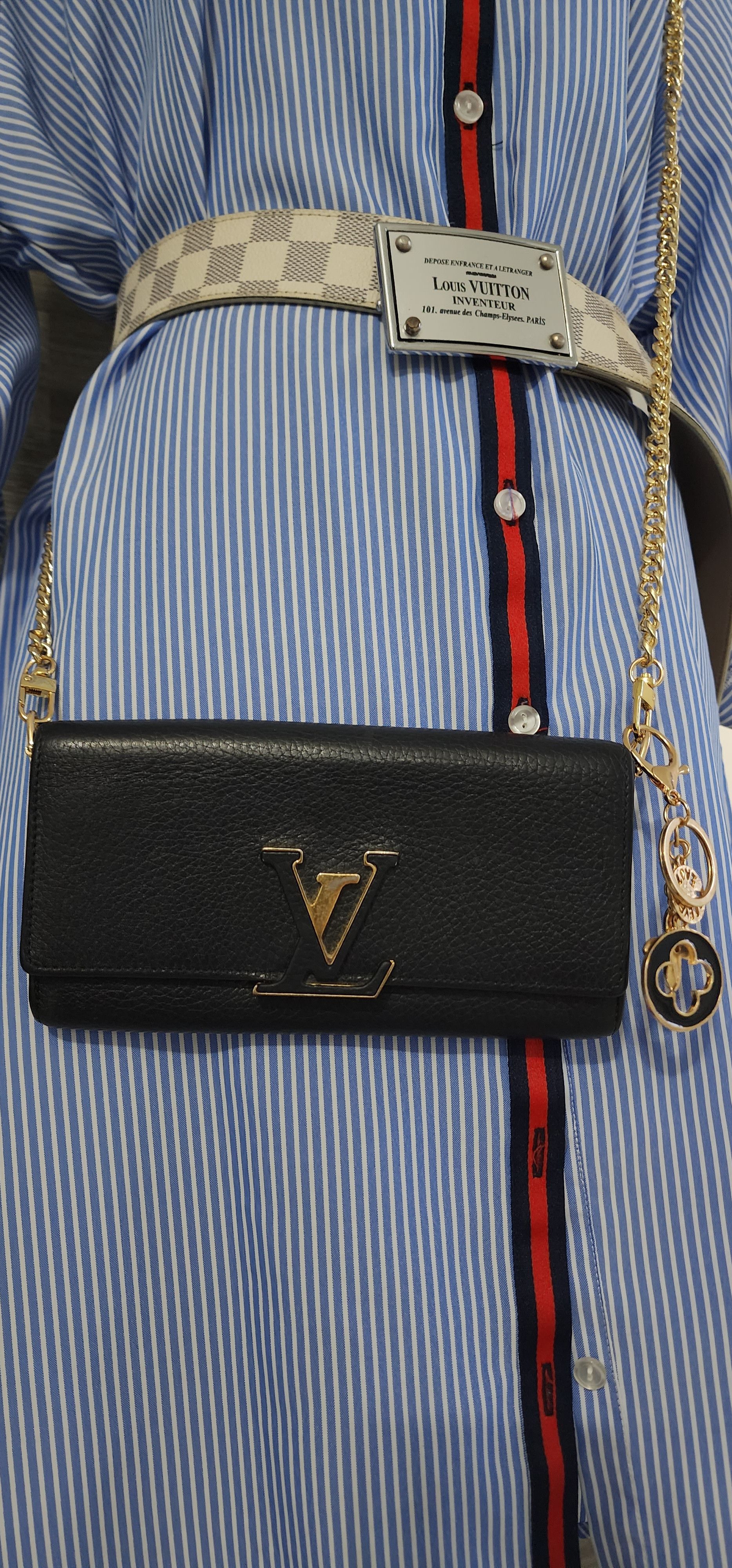 Louis Vuitton Portuguese Capucines Leather Wallet on Chain