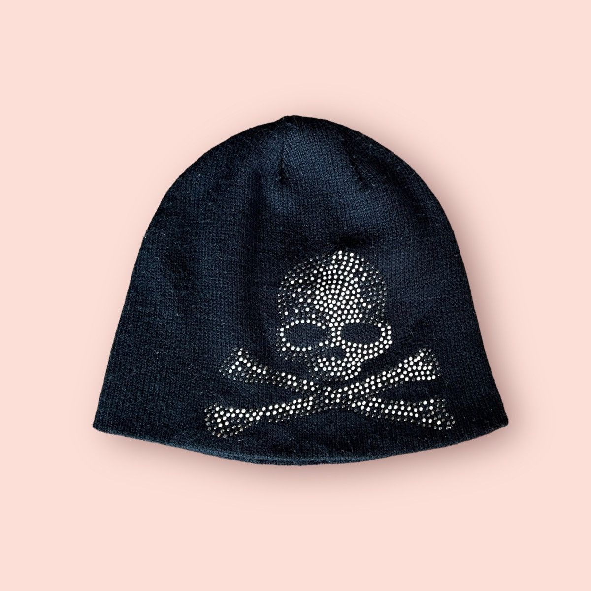 VINTAGE STUDDED SKULL PUNK OVERSIZED BEANIE