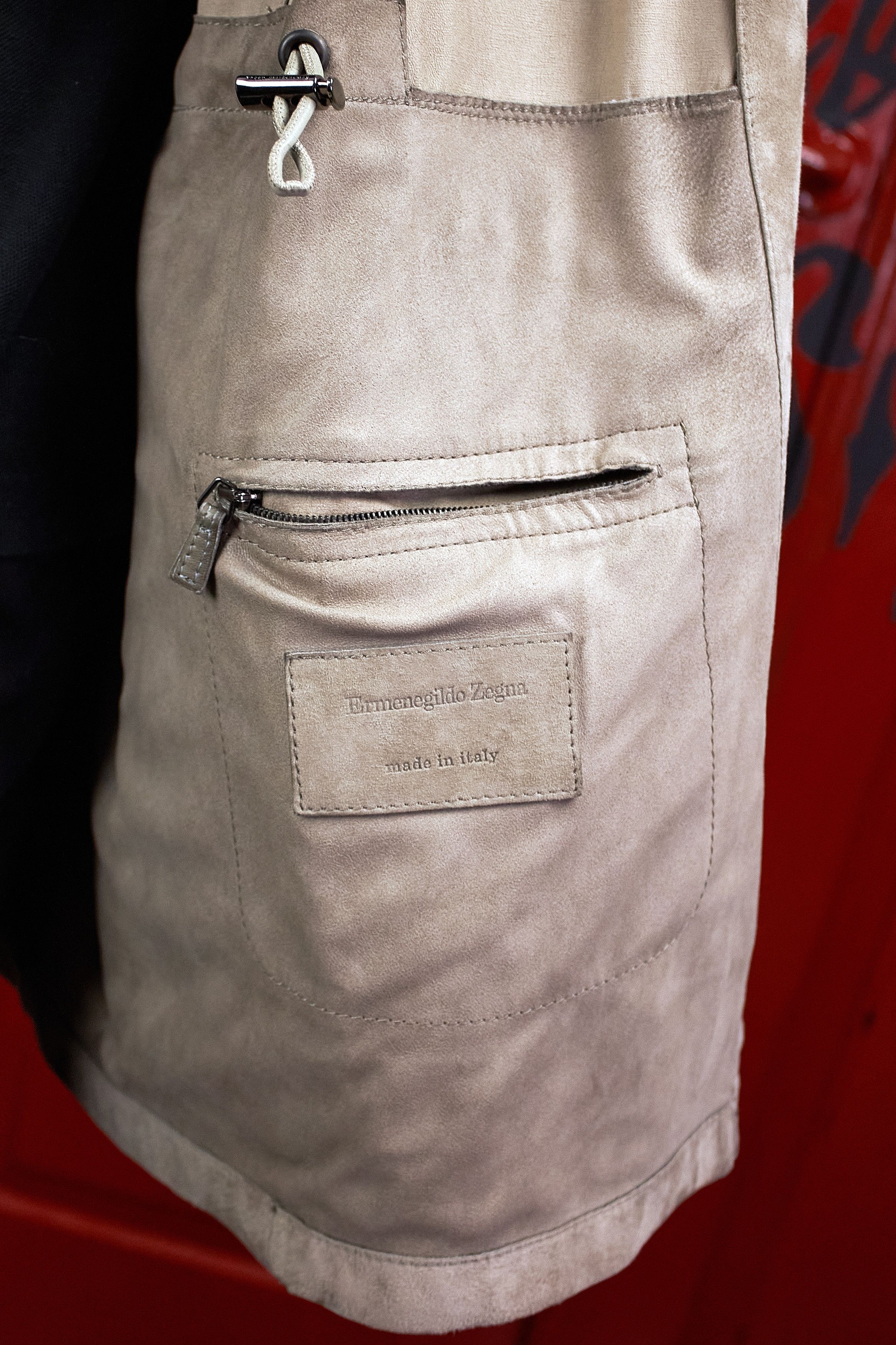 Ermenegildo Zegna Ermenegildo Zegna Goat Suede Leather Jacket, Taupe, Italy Size US XXL / EU 58 / 5 - 9 Thumbnail