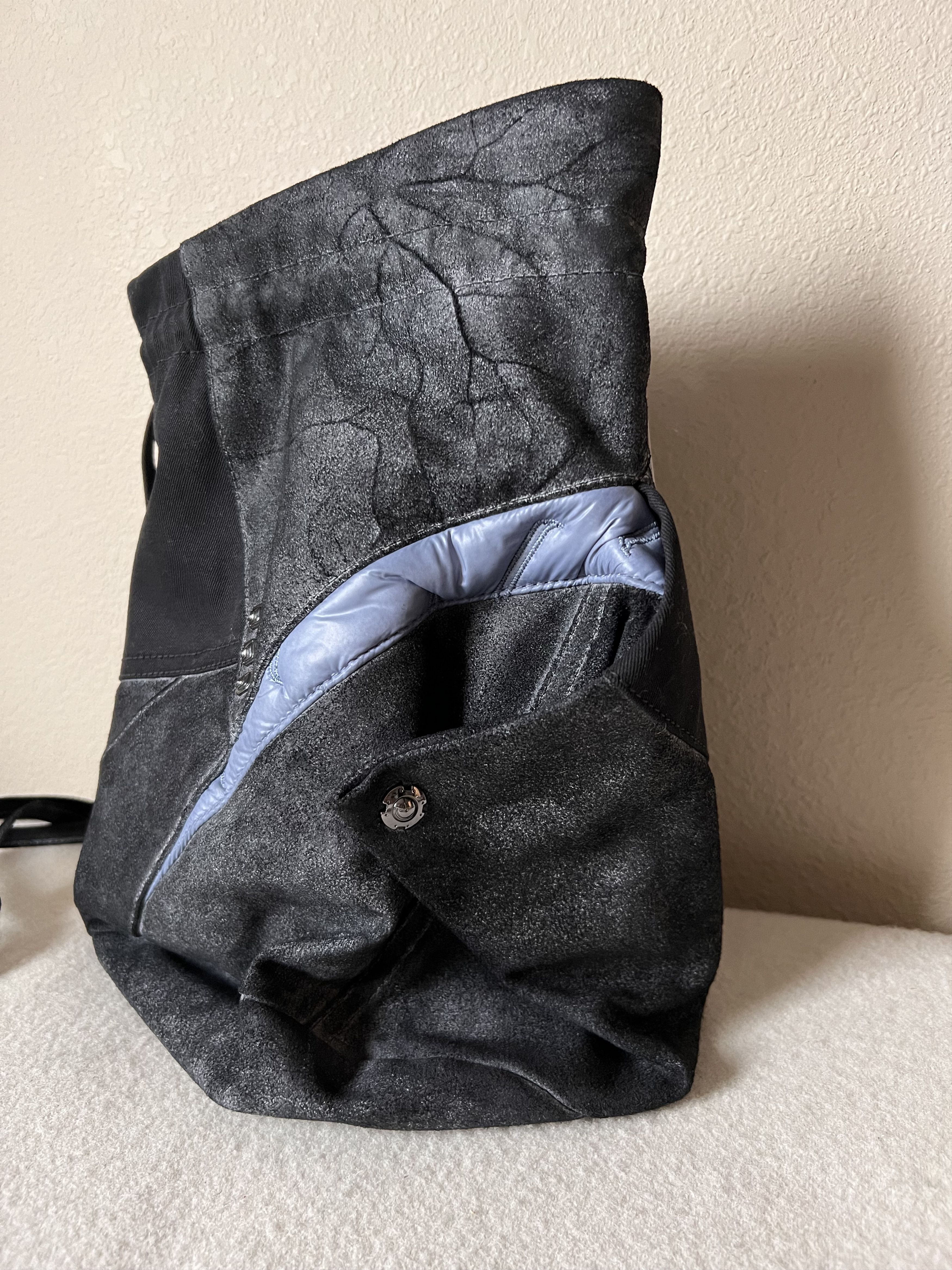 Kiko Kostadinov Medium Suede Oren Bag in Black