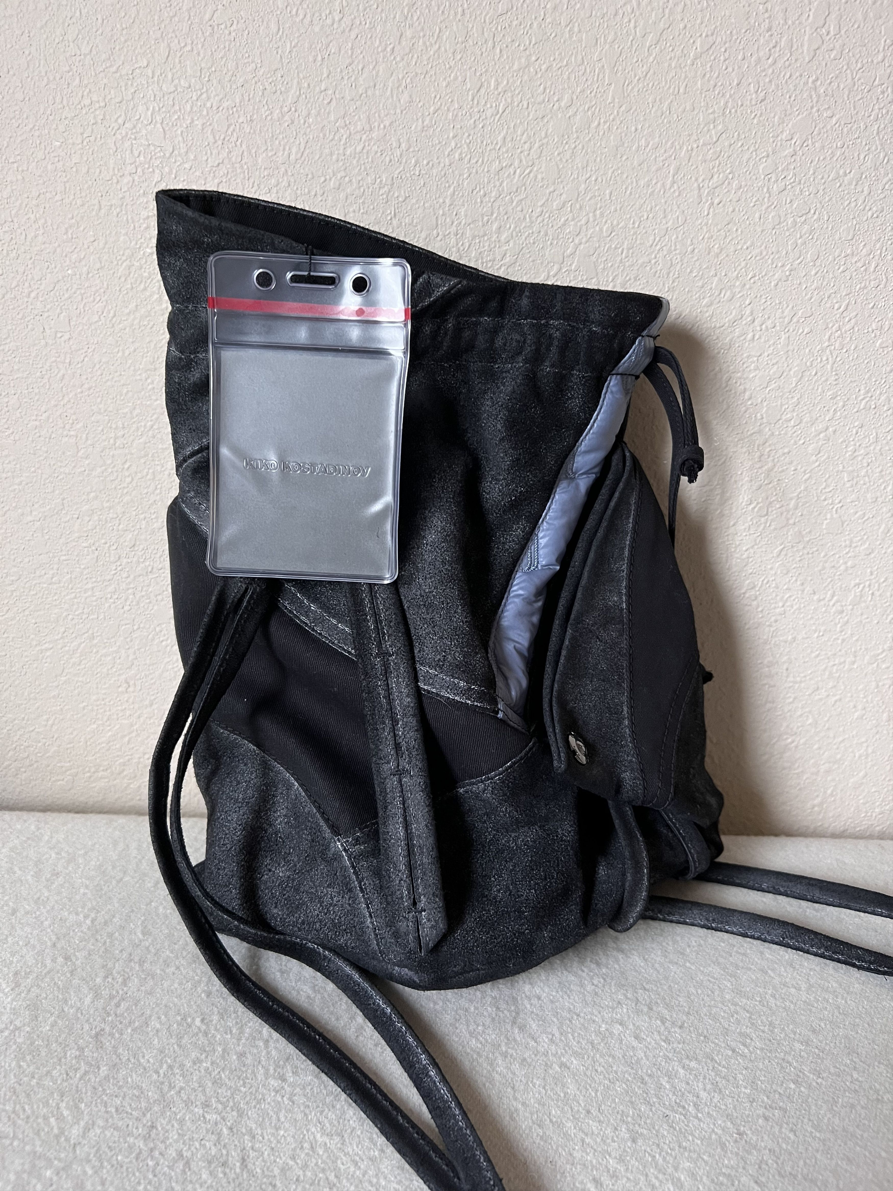 Kiko Kostadinov Medium Suede Oren Bag in Black