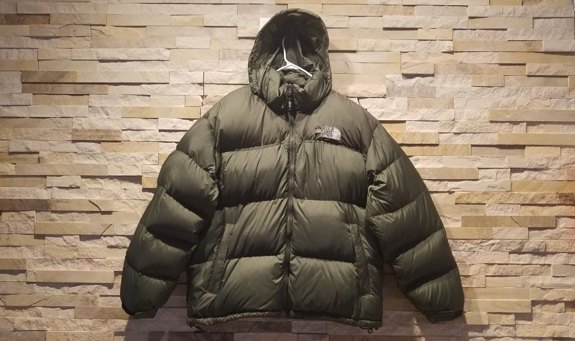North Face XL Army Green 96 Retro Nuptse Puffer Jacket Coat