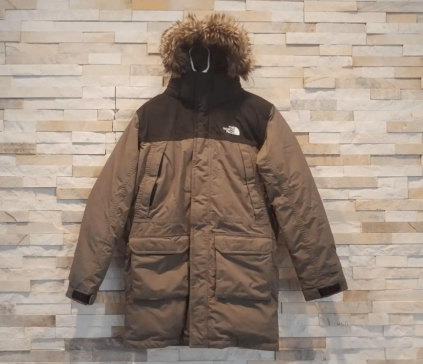 North Face Mens Small Green Gotham Down Parka Coat Fur