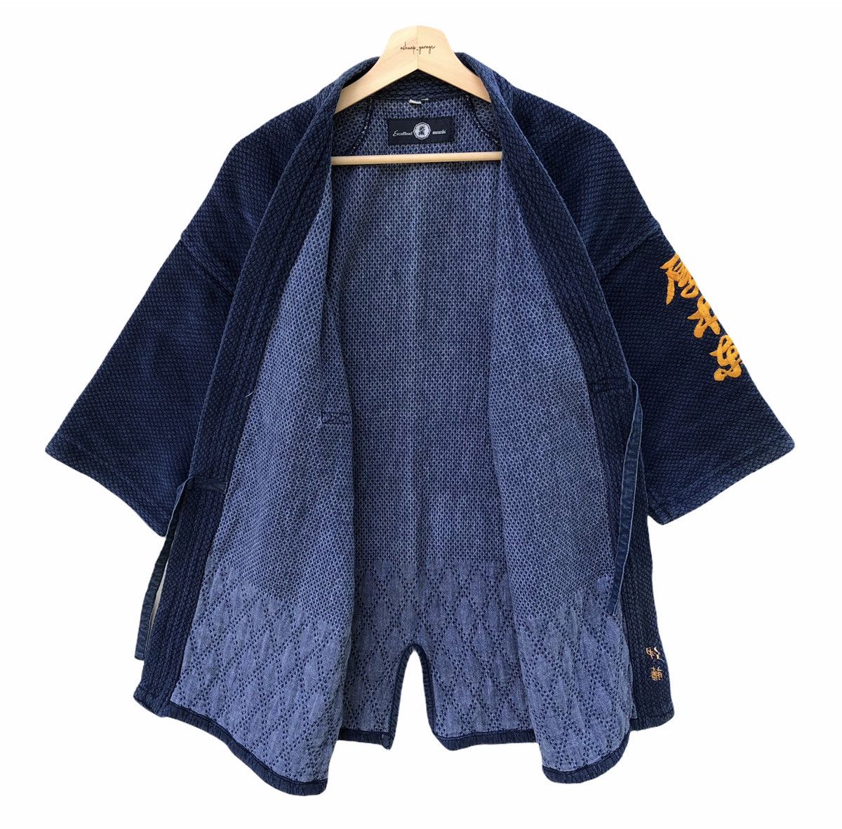 Japanese Brand Rare Musashi Kimono Indigo Dyed Woven Japanese Traditional Size US L / EU 52-54 / 3 - 5 Thumbnail