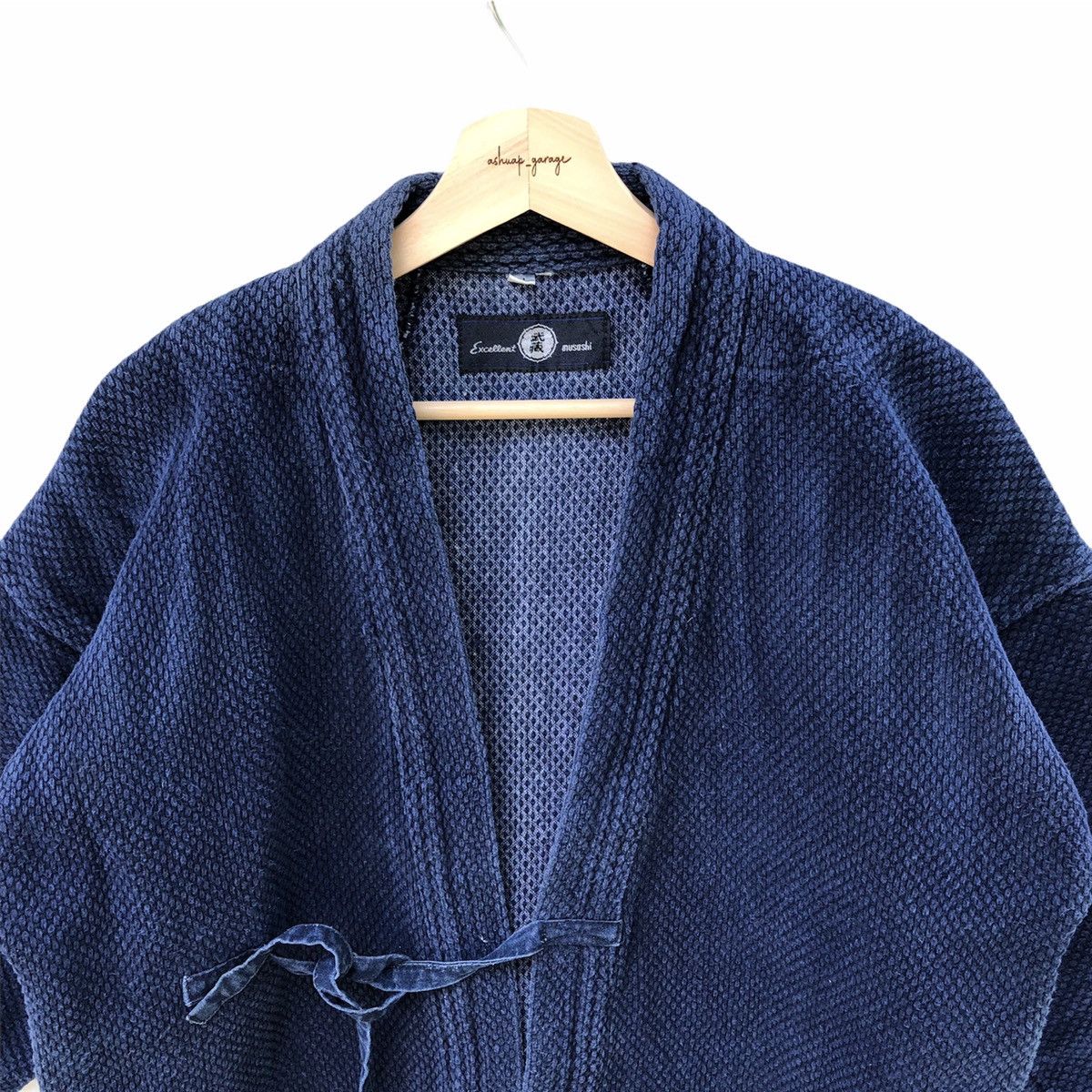 Japanese Brand Rare Musashi Kimono Indigo Dyed Woven Japanese Traditional Size US L / EU 52-54 / 3 - 2 Thumbnail