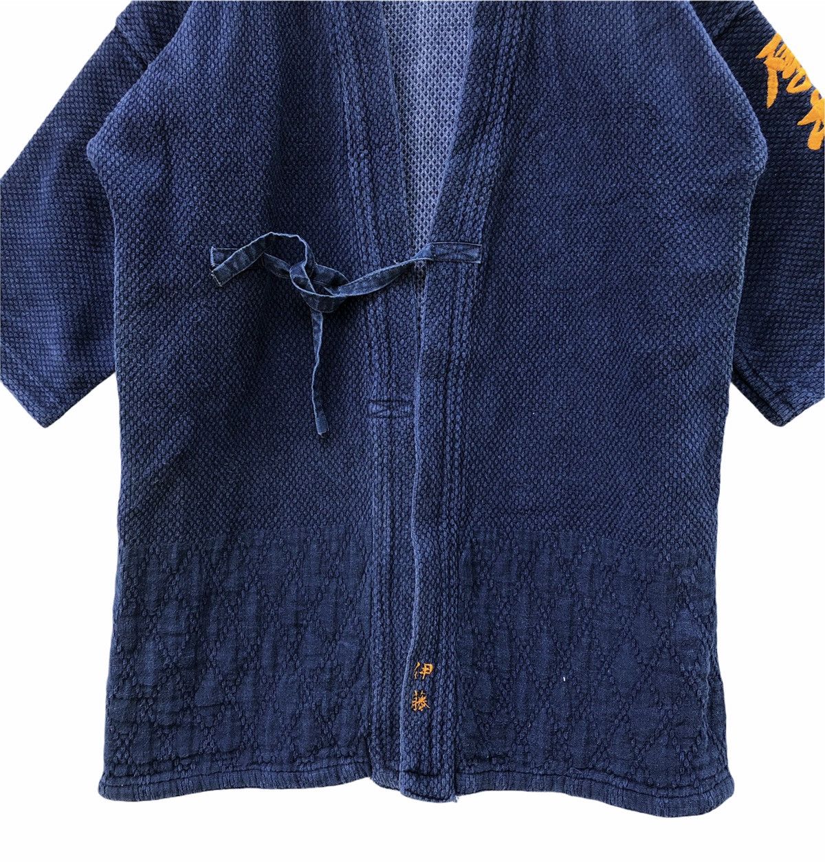 Japanese Brand Rare Musashi Kimono Indigo Dyed Woven Japanese Traditional Size US L / EU 52-54 / 3 - 3 Thumbnail