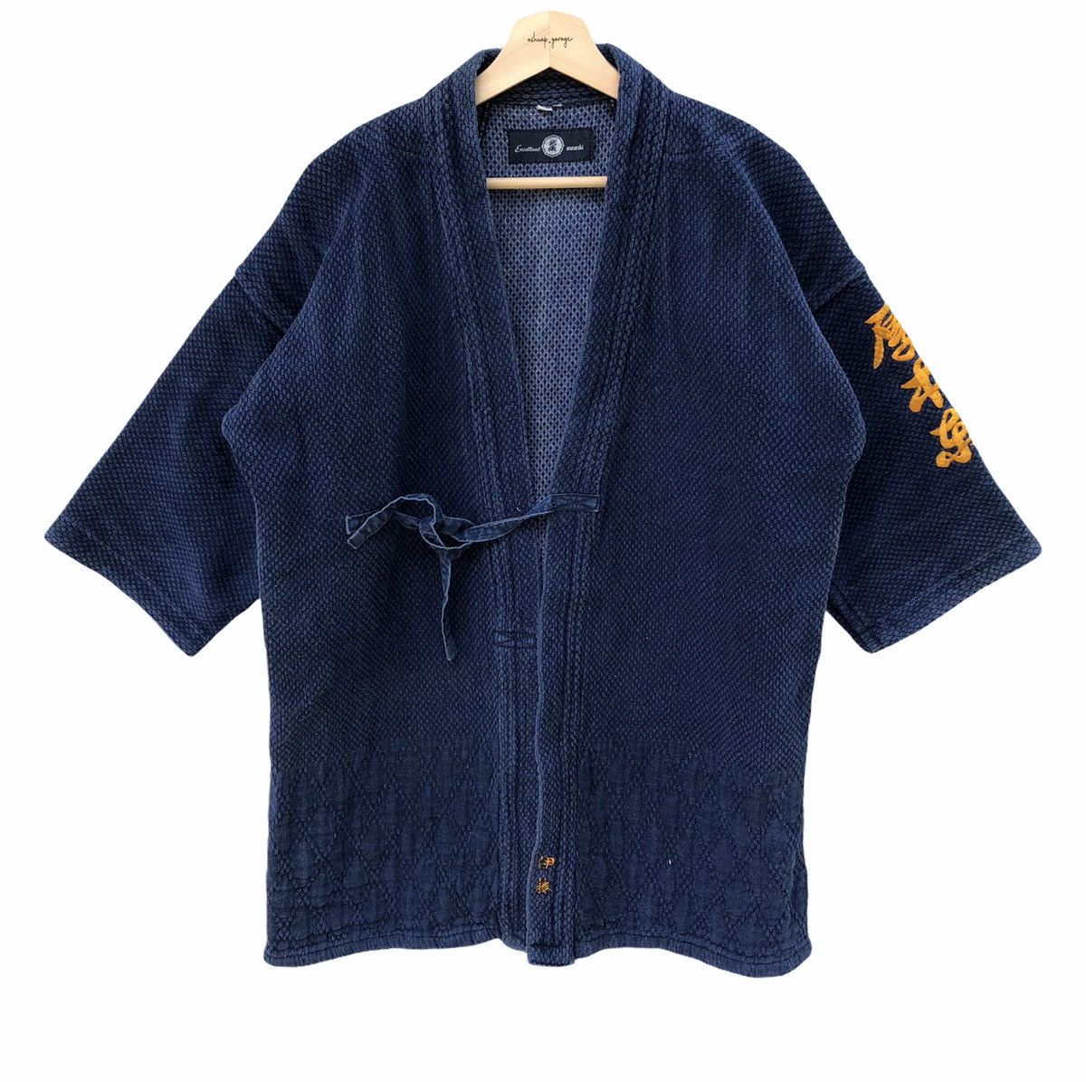 Japanese Brand Rare Musashi Kimono Indigo Dyed Woven Japanese Traditional Size US L / EU 52-54 / 3 - 1 Thumbnail