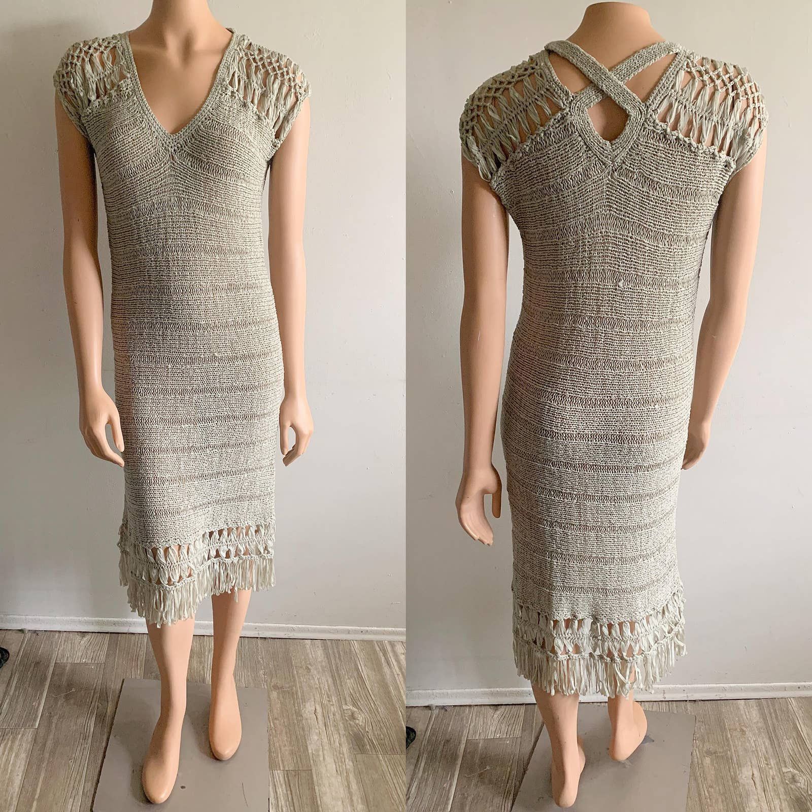 Jonathan Simkhai Jonathan Simkhai Macrame Crochet Woven Fringe Midi