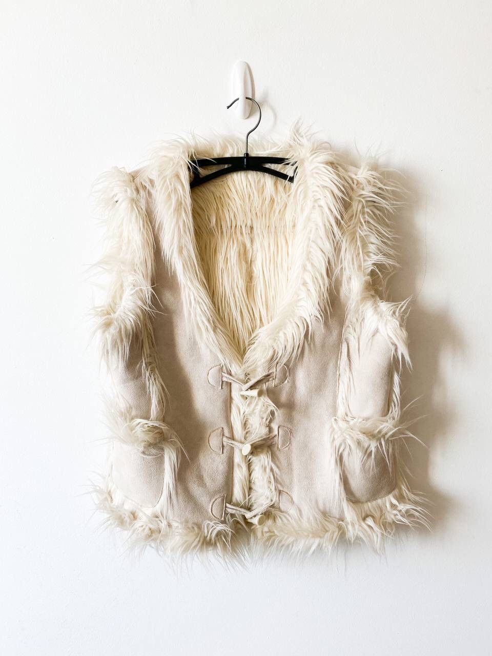 Japanese Brand × Vintage Japanese Vintage Suede Faux Fur Vest issey miyake style y2k Size M / US 6-8 / IT 42-44 - 1 Thumbnail