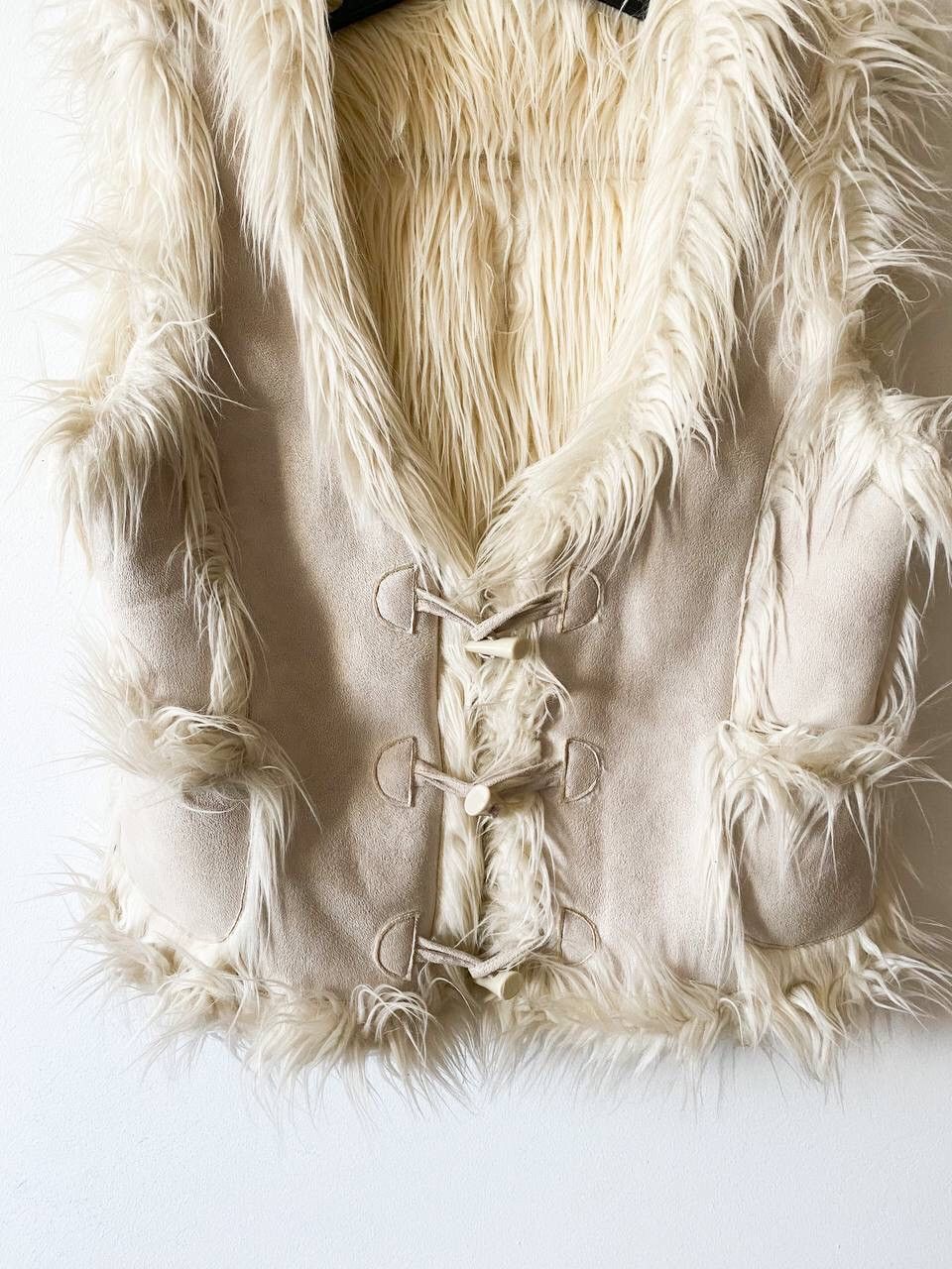 Japanese Brand × Vintage Japanese Vintage Suede Faux Fur Vest issey miyake style y2k Size M / US 6-8 / IT 42-44 - 9 Thumbnail