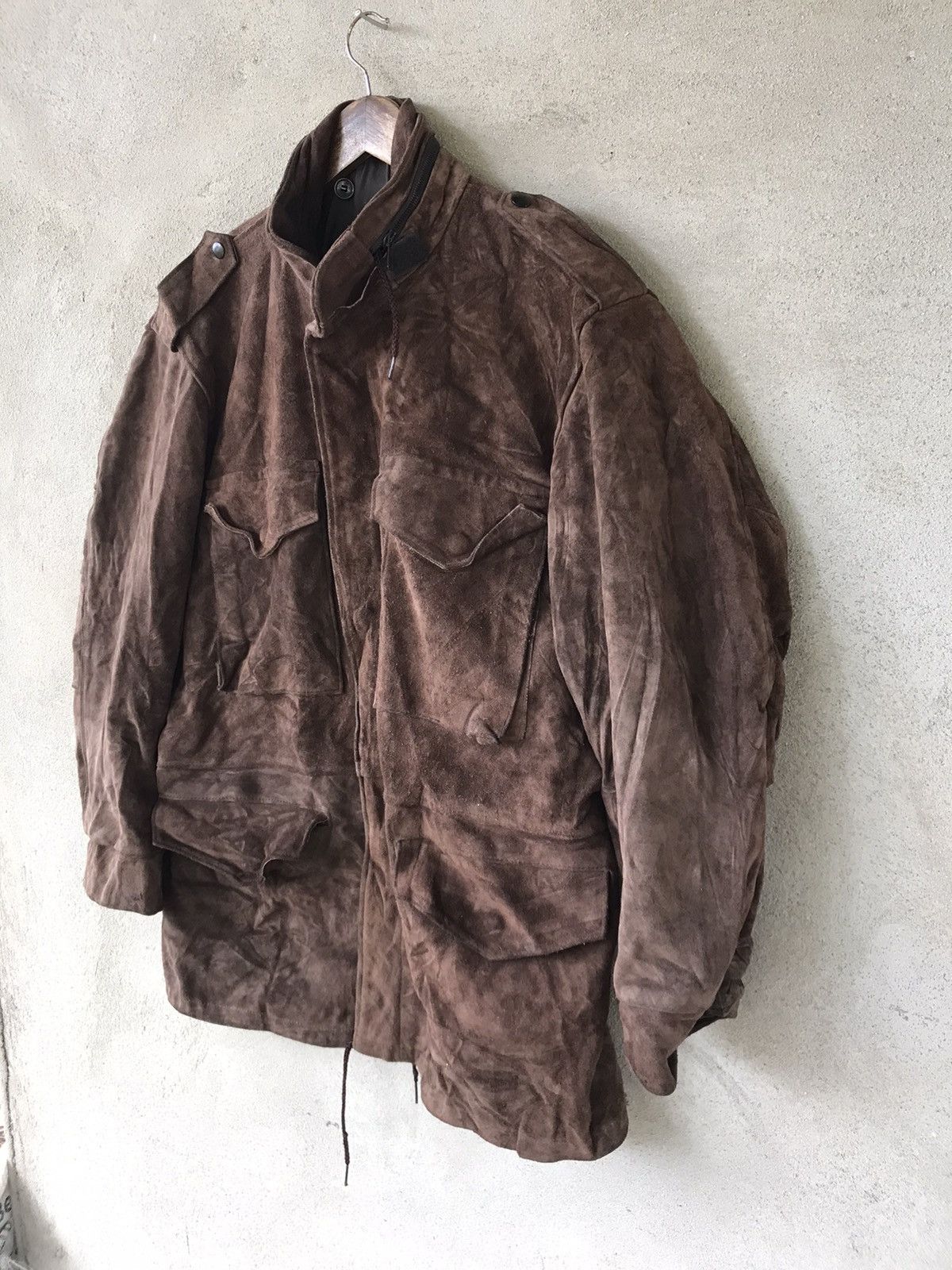 Vintage RARE VINTAGE 80s MILITARY LEATHER JACKET Size US M / EU 48-50 / 2 - 2 Thumbnail
