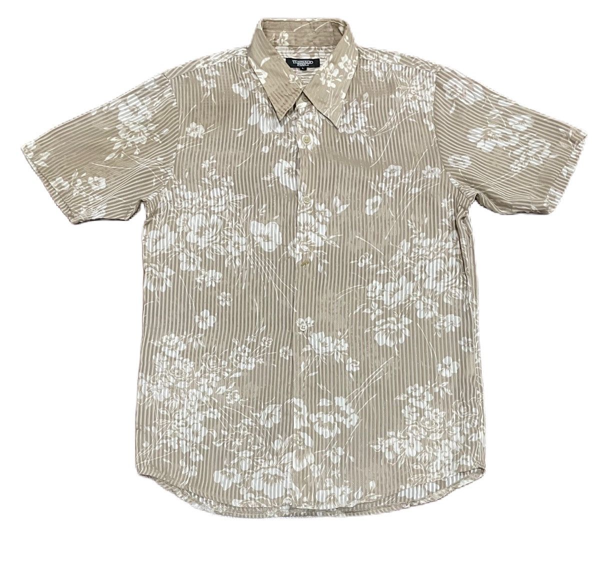 Japanese Brand Vintage 90s Tornado Mart Crepe Thin Floral Shirts Size US L / EU 52-54 / 3 - 1 Thumbnail