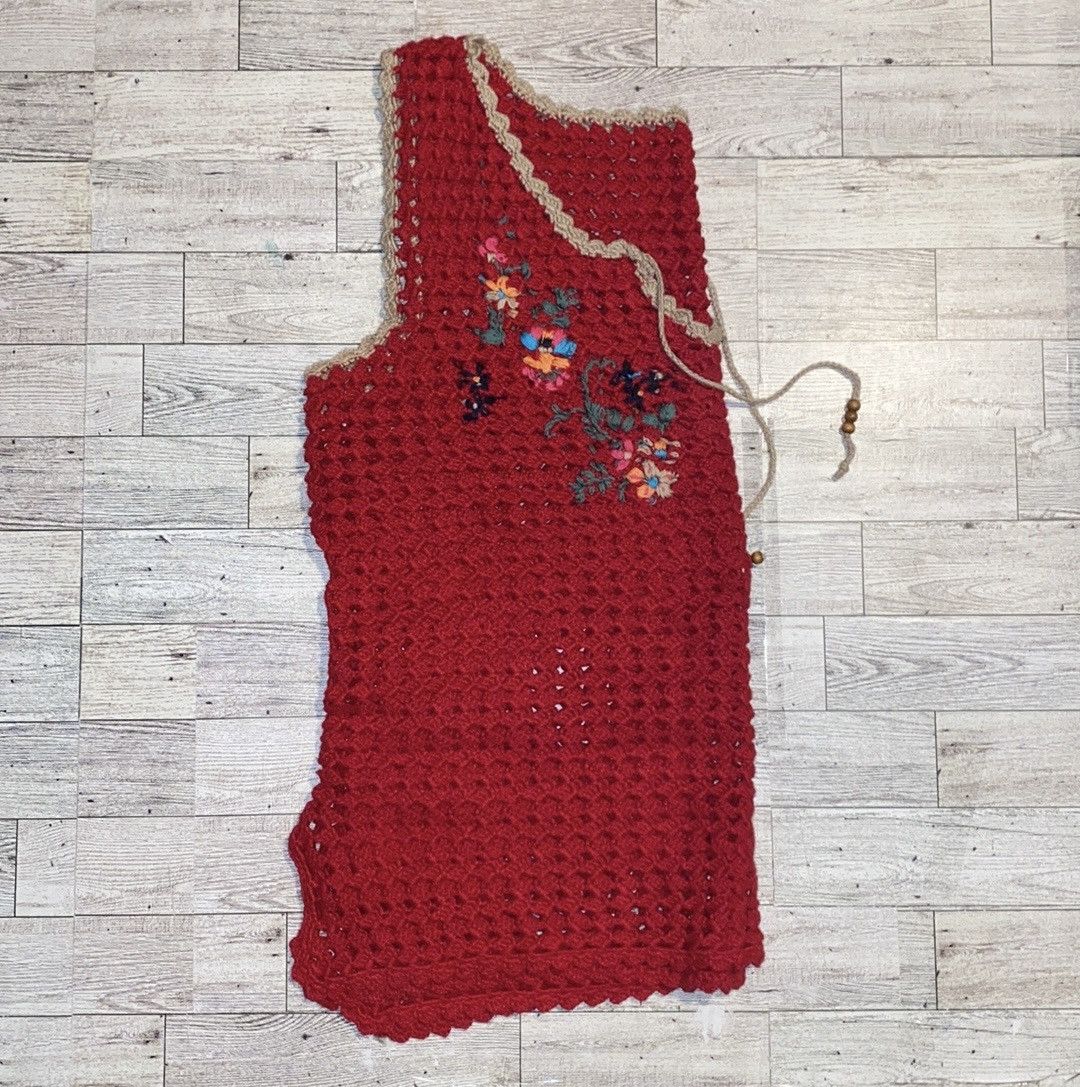 Handmade × Vintage VTG, Handmade, Open Knit, Embroidered Tank Top Size L / US 10 / IT 46 - 12 Thumbnail