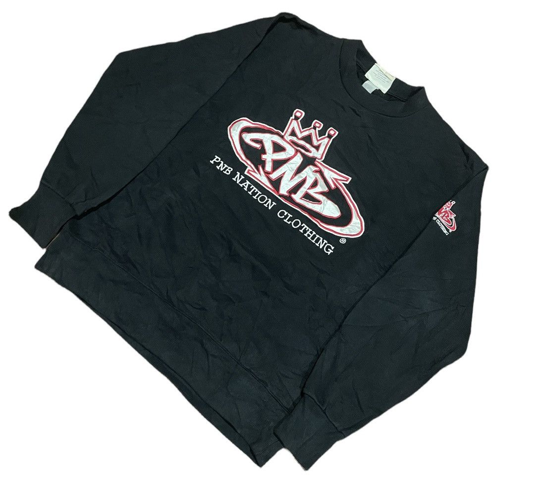Hook-Ups 90s PNB Nation Clothing Rap Hip Hop Distressed Pullover Size US XL / EU 56 / 4 - 3 Thumbnail