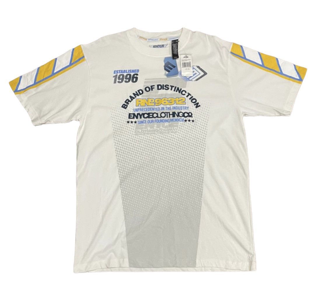 image of 1990X Clothing x Enyce Vintage 90's Enyce Hip Hop Baggy Oversize Rap Tee in White, Men's (Size XL)