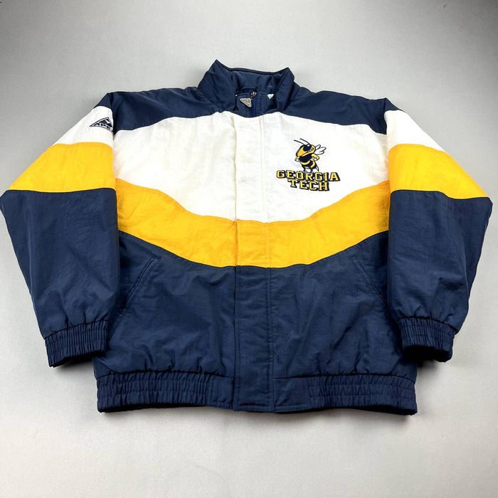 Vintage Vintage Georgia Tech Jacket Puffer Medium Navy Blue Apex One ...