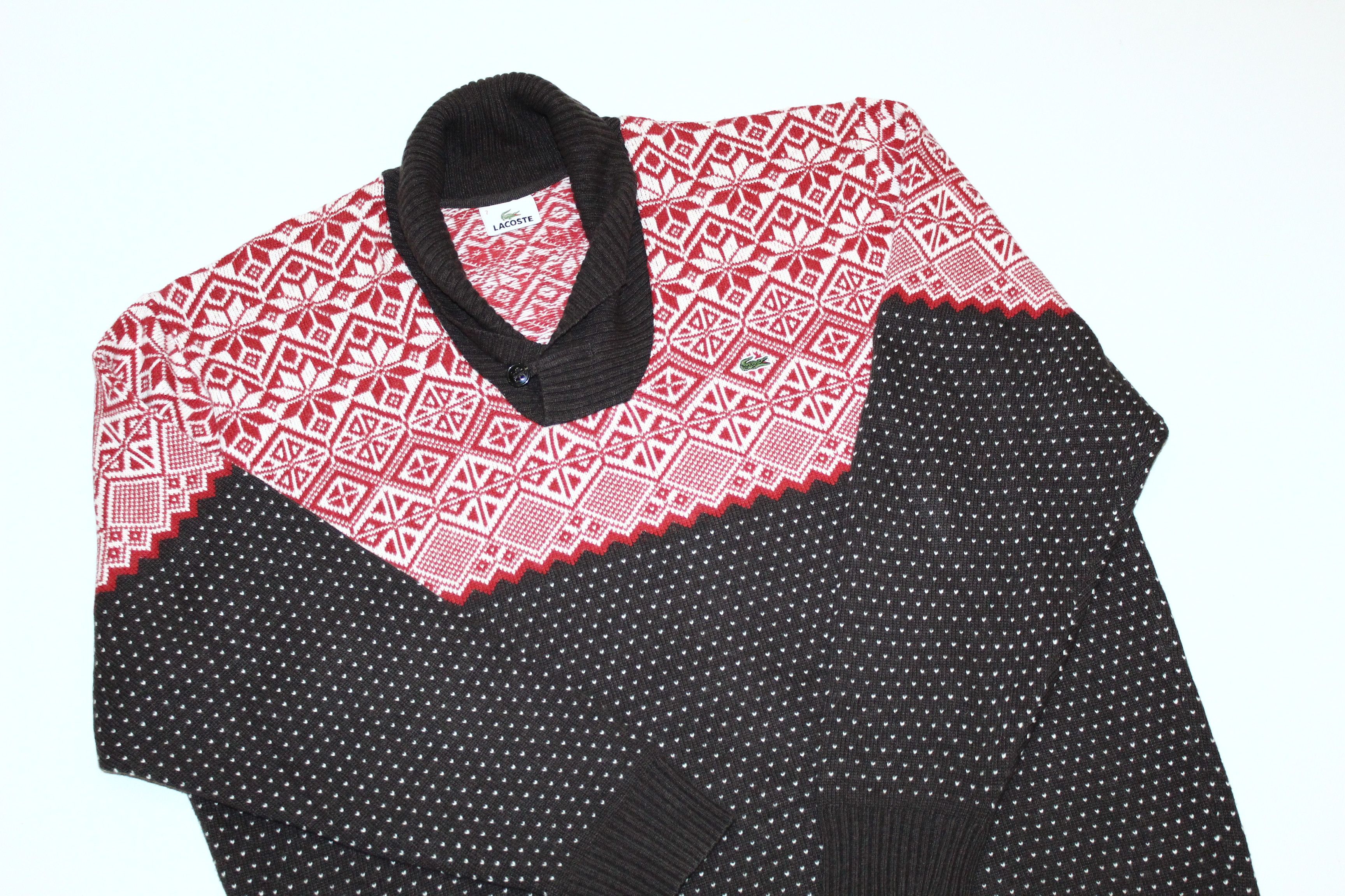 Lacoste Vtg Lacoste Native Patterns Wool Mix Turtleneck Sweater Size US XXL / EU 58 / 5 - 1 Thumbnail